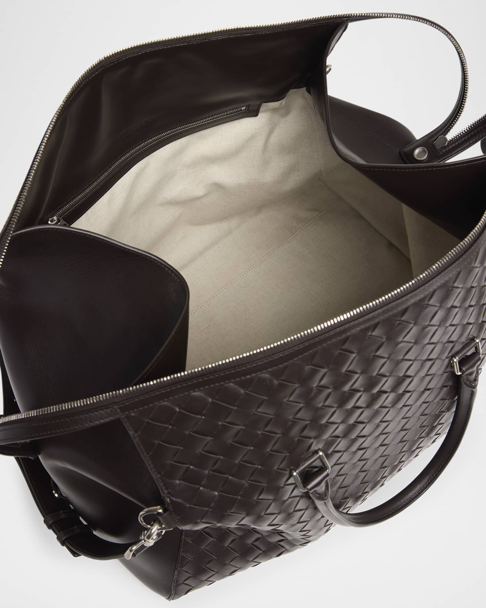Bottega Veneta Men's Intrecciato Leather Weekender Duffel Bag