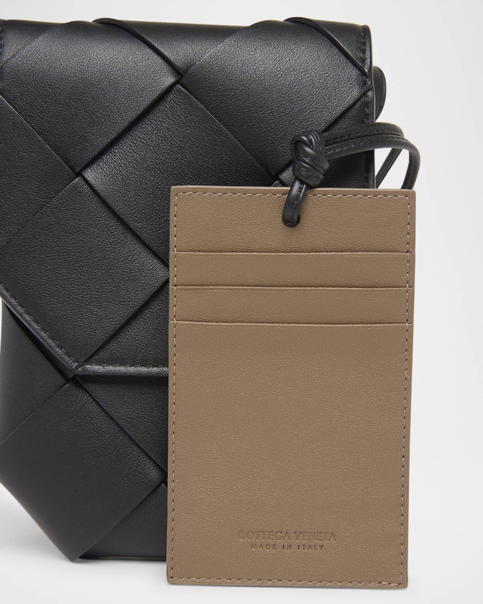 Bottega Veneta Men's Diago Vertical Leather Phone Pouch