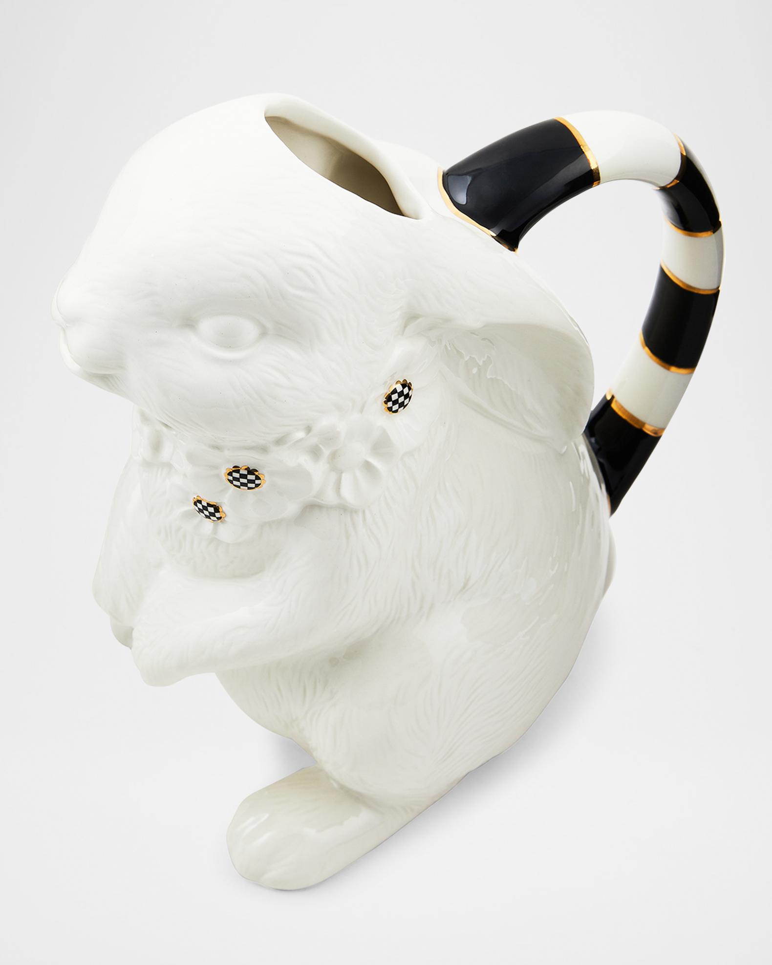 MacKenzie-Childs White Rabbit Ceramic Pitcher | Neiman Marcus