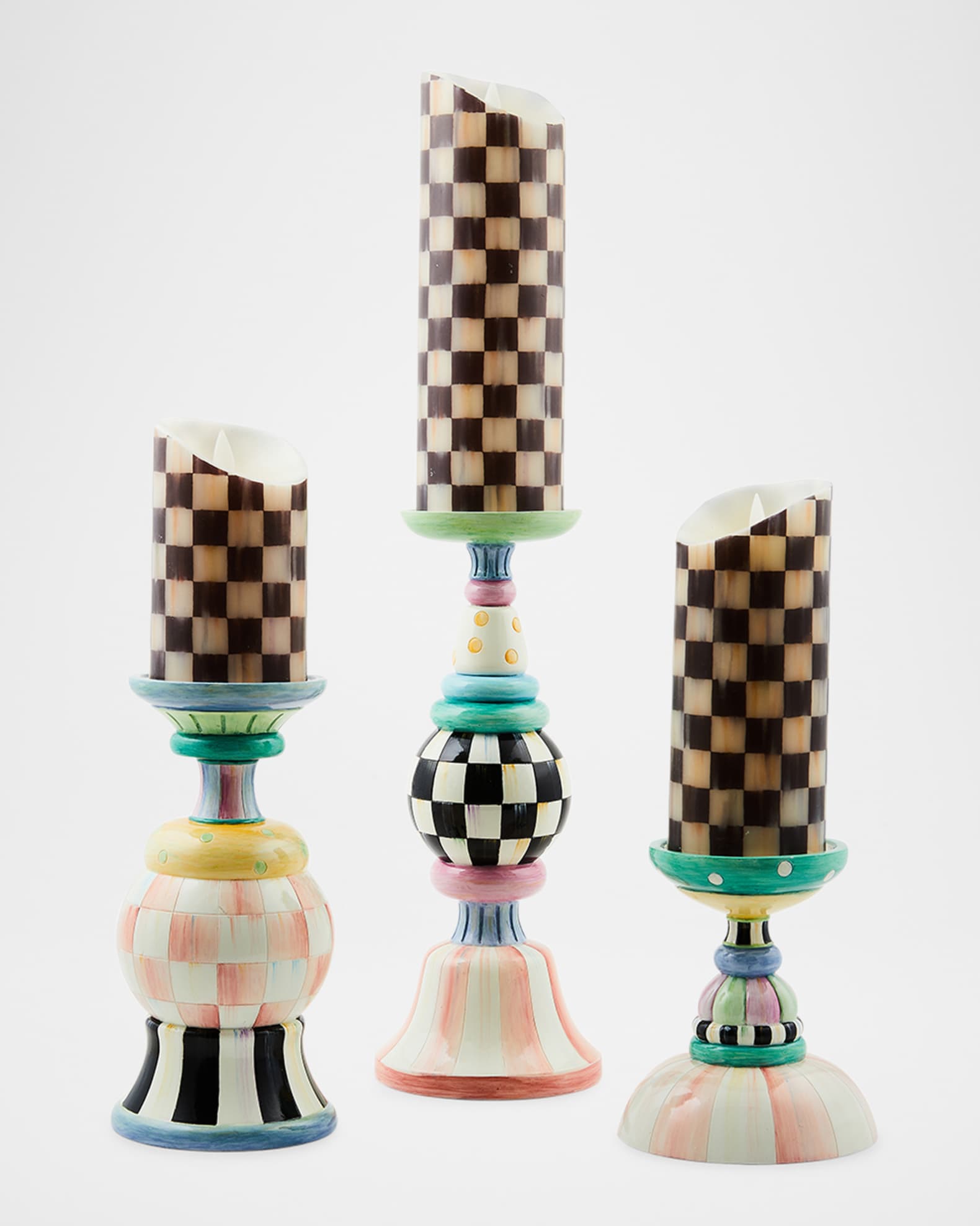 Rosy Meadow Pillar Candle Holders, Set of 3 1