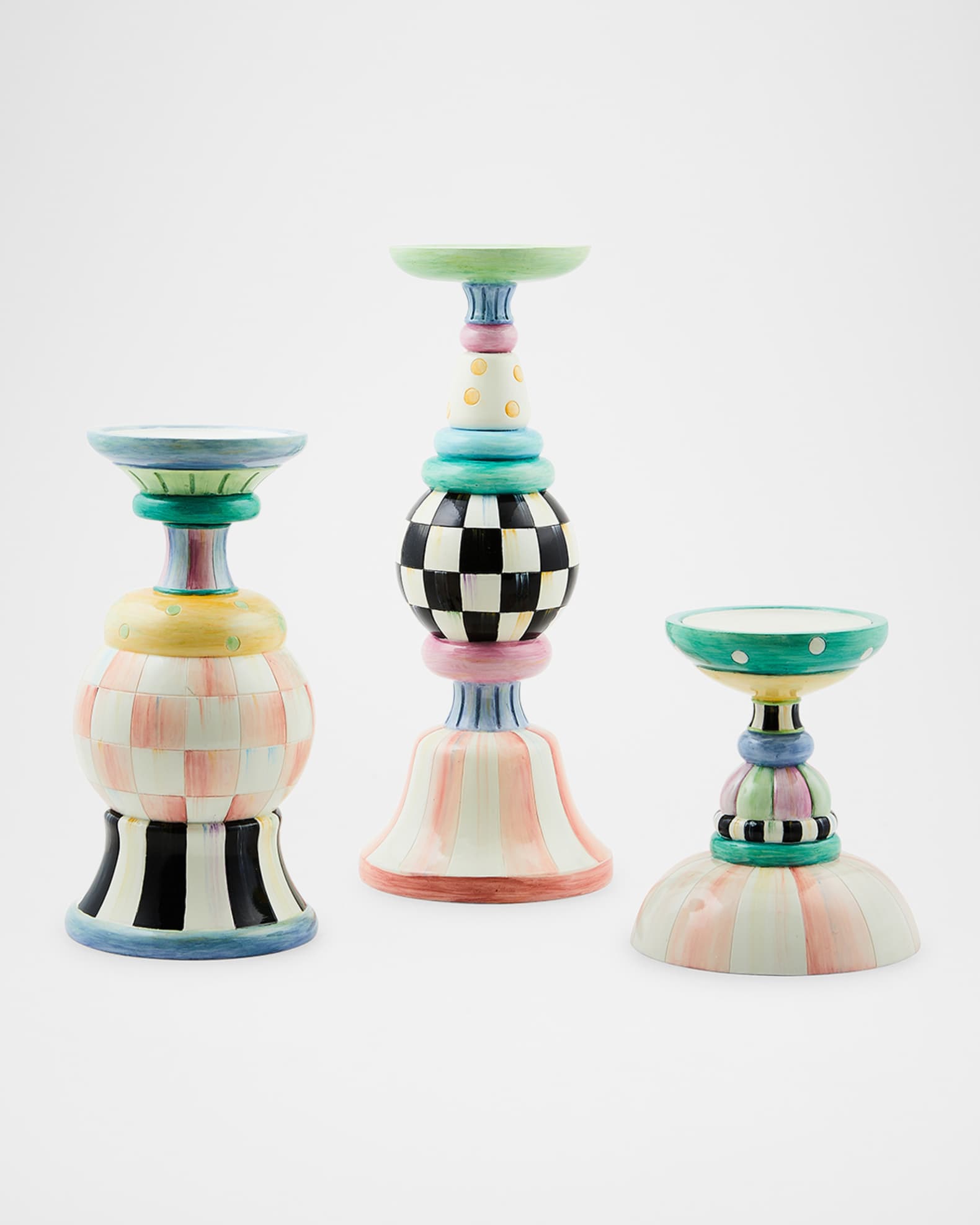 Rosy Meadow Pillar Candle Holders, Set of 3 0