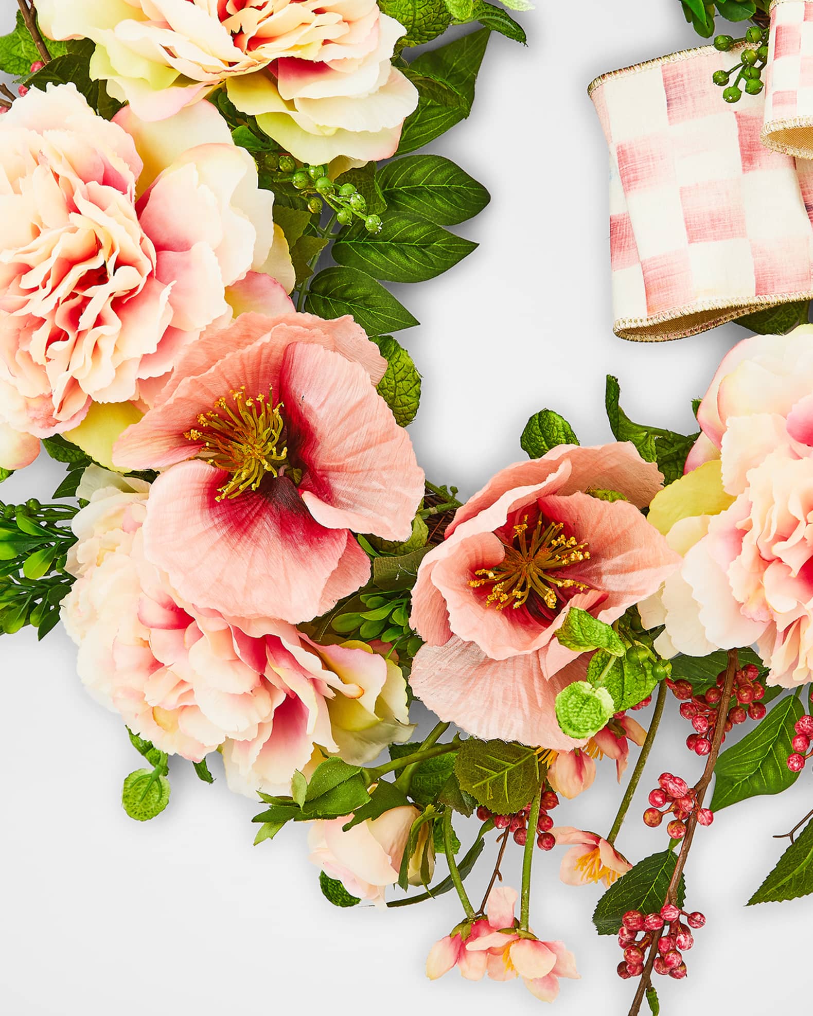 Rosy Check Rose 24" Wreath 1