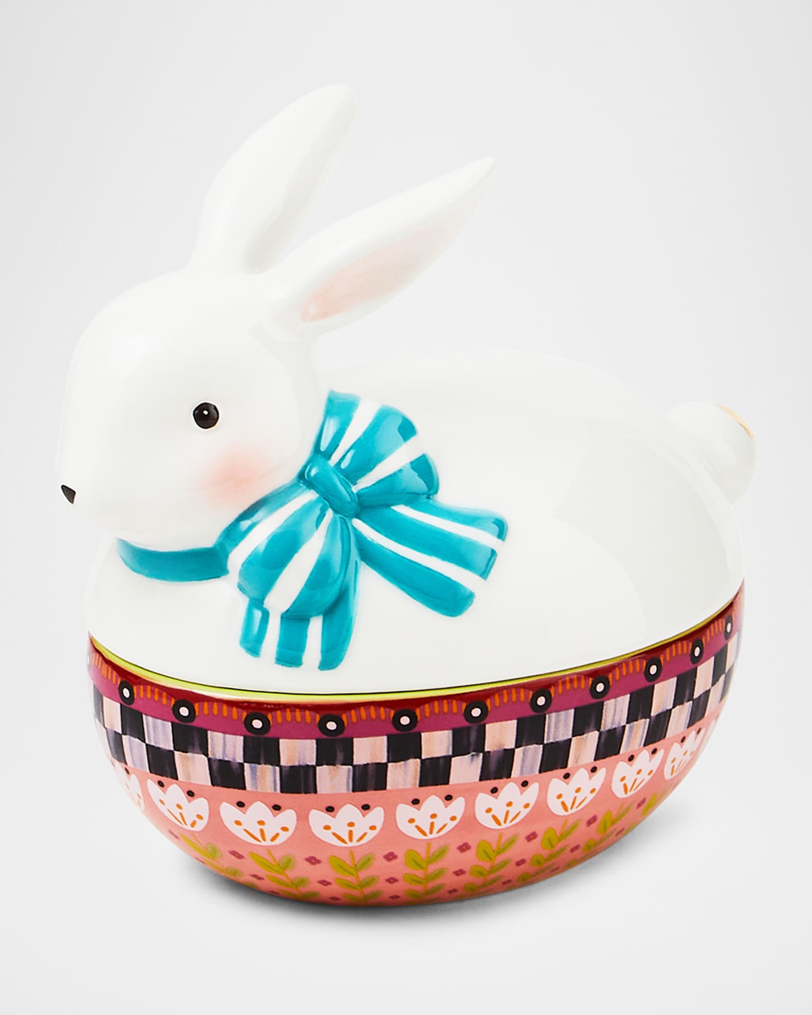 MacKenzie-Childs Calico Oval Lidded Bunny Dish | Neiman Marcus
