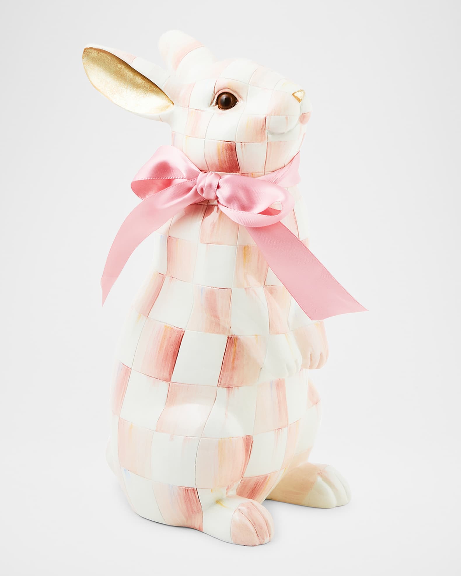MacKenzie-Childs Rosy Check Standing Bunny | Neiman Marcus