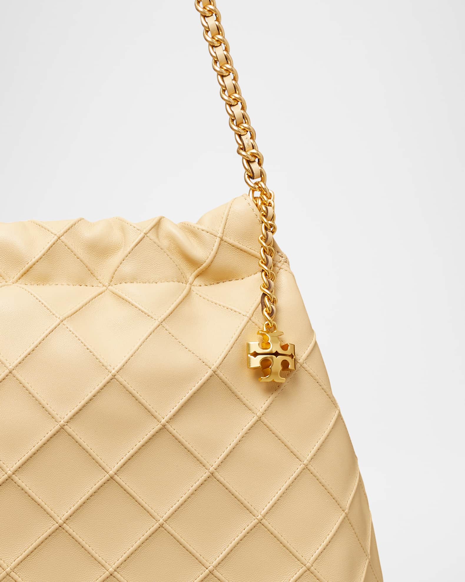 ショルダーバッグ・ポシェット Tory Burch Quilted Hobo Bag With Chain Strap Tory Burch Quilted Hobo Bag With Chain Strap In Neutral