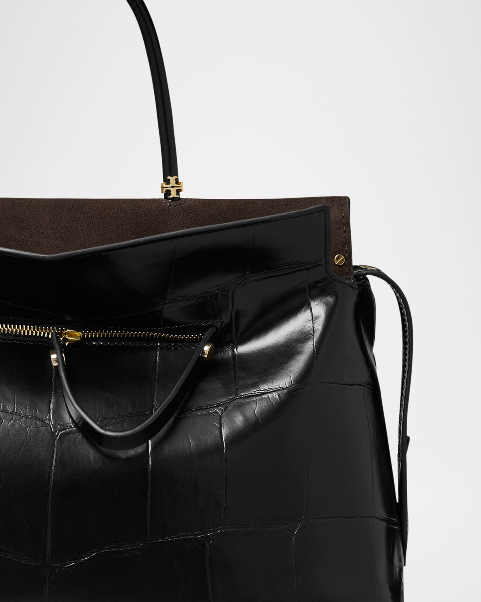 【送料&関税込】Tory Burch Mercer Bag Tory Burch Mercer Large Croc-Embossed Leather Satchel Bag