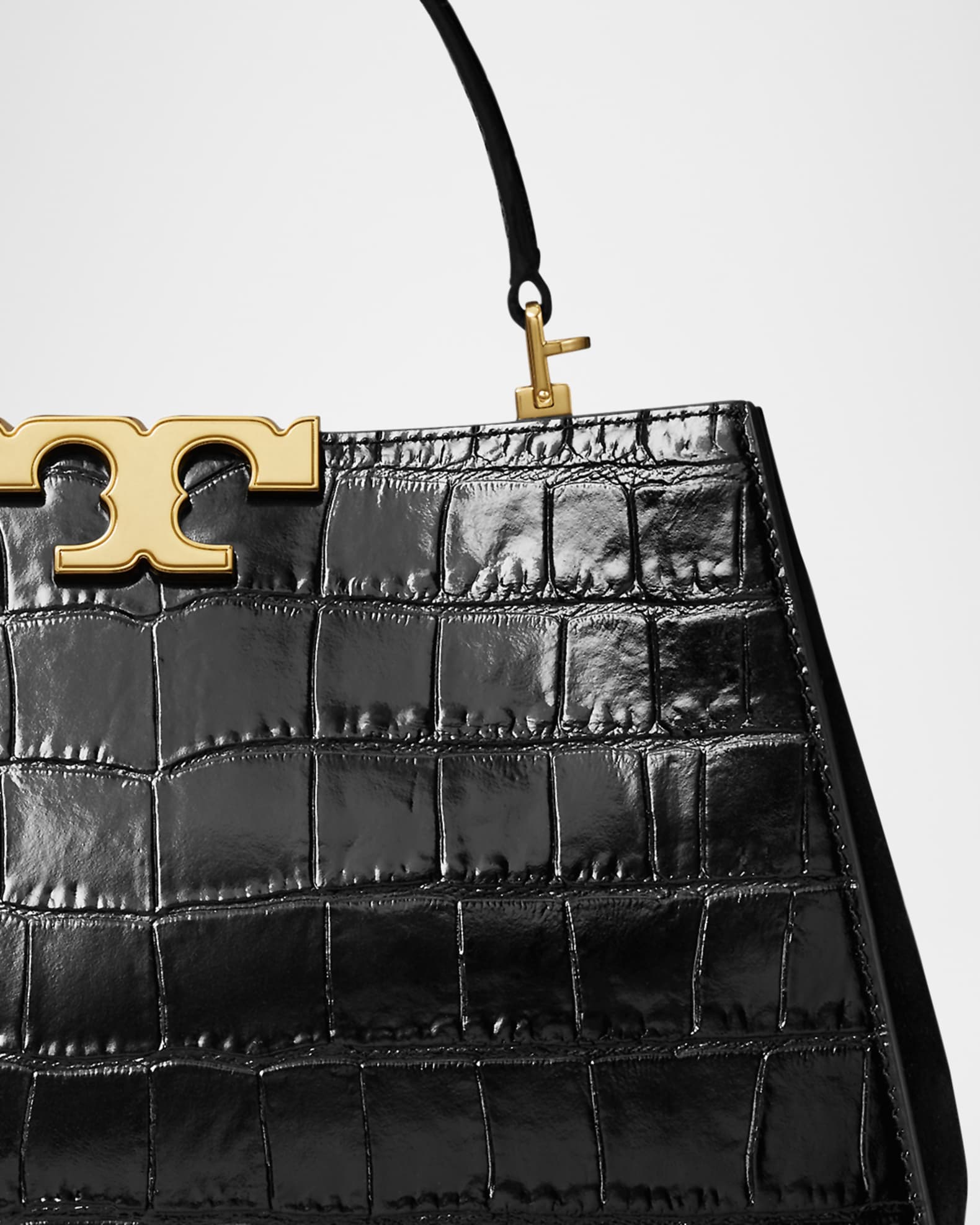 Tory Burch Eleanor Croc-Embossed Leather Satchel Bag Neiman Marcus