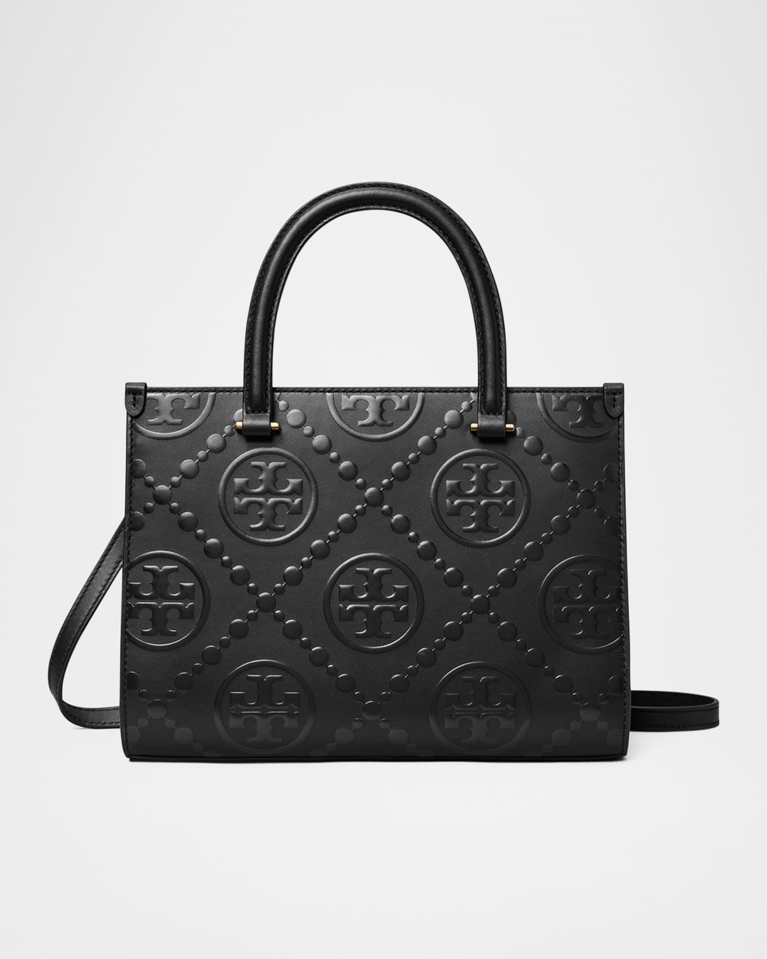 T Monogram Embossed Square Tote Bag 0