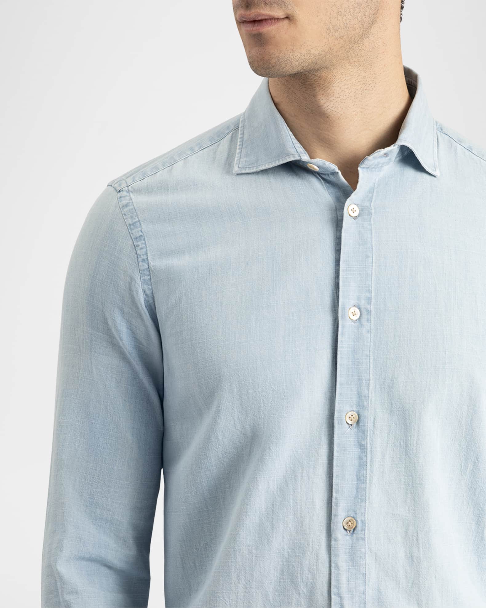 Boglioli Men's Denim Button-Down Shirt | Neiman Marcus