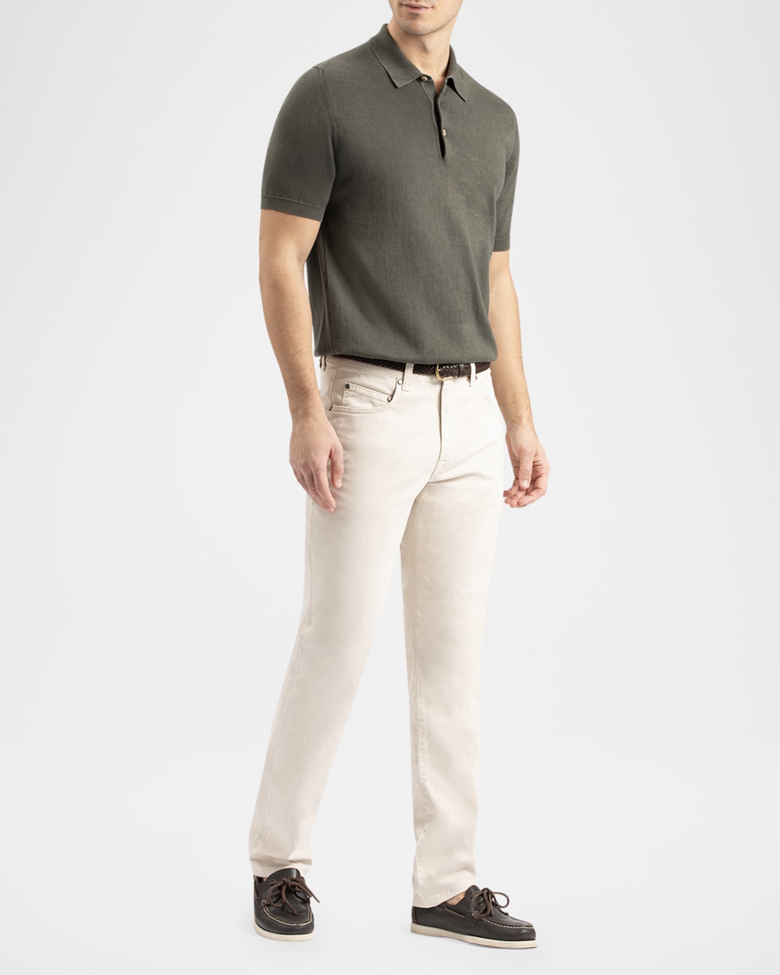 Men's Garment-Washed Cotton Polo Shirt 1