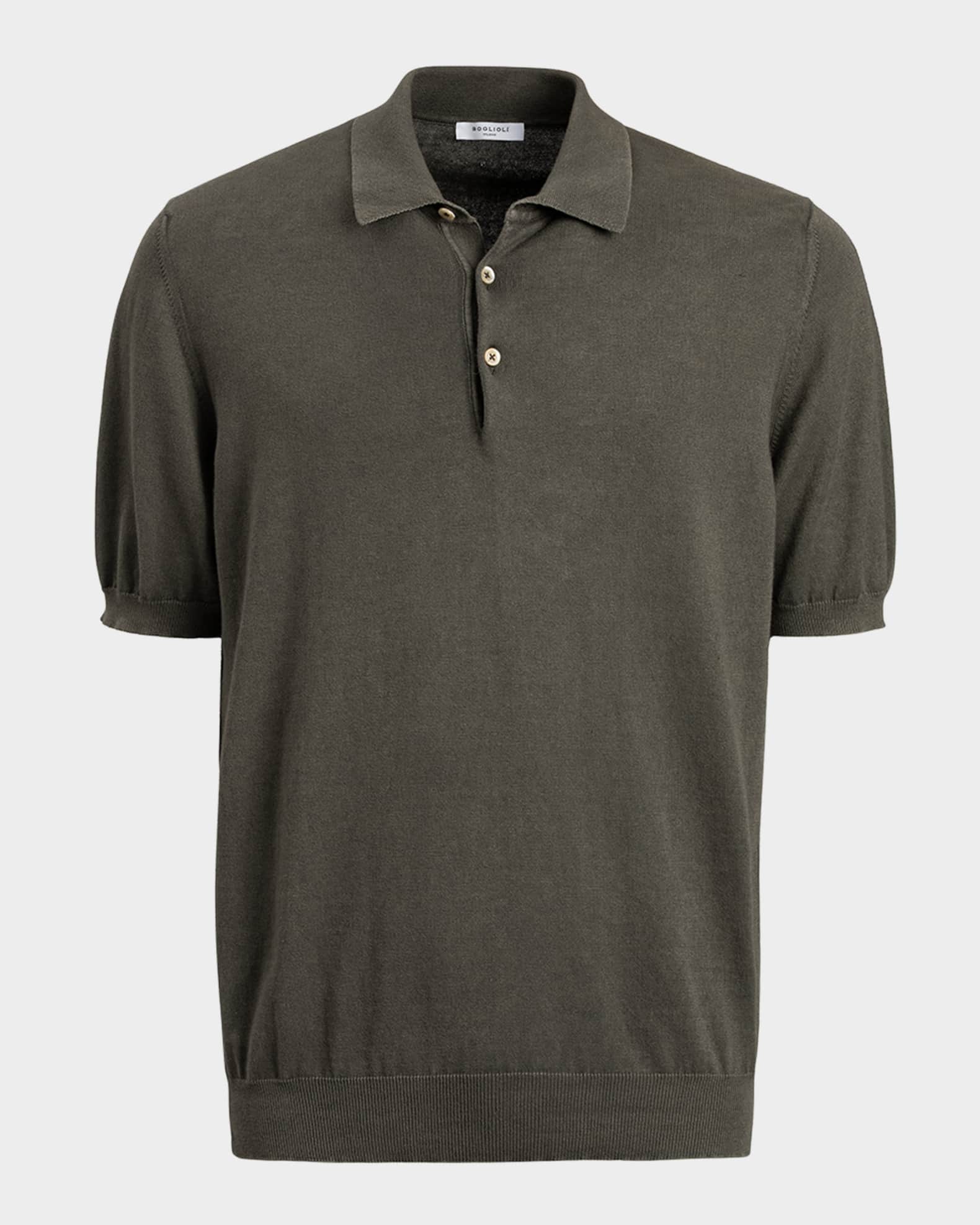 Men's Garment-Washed Cotton Polo Shirt 0