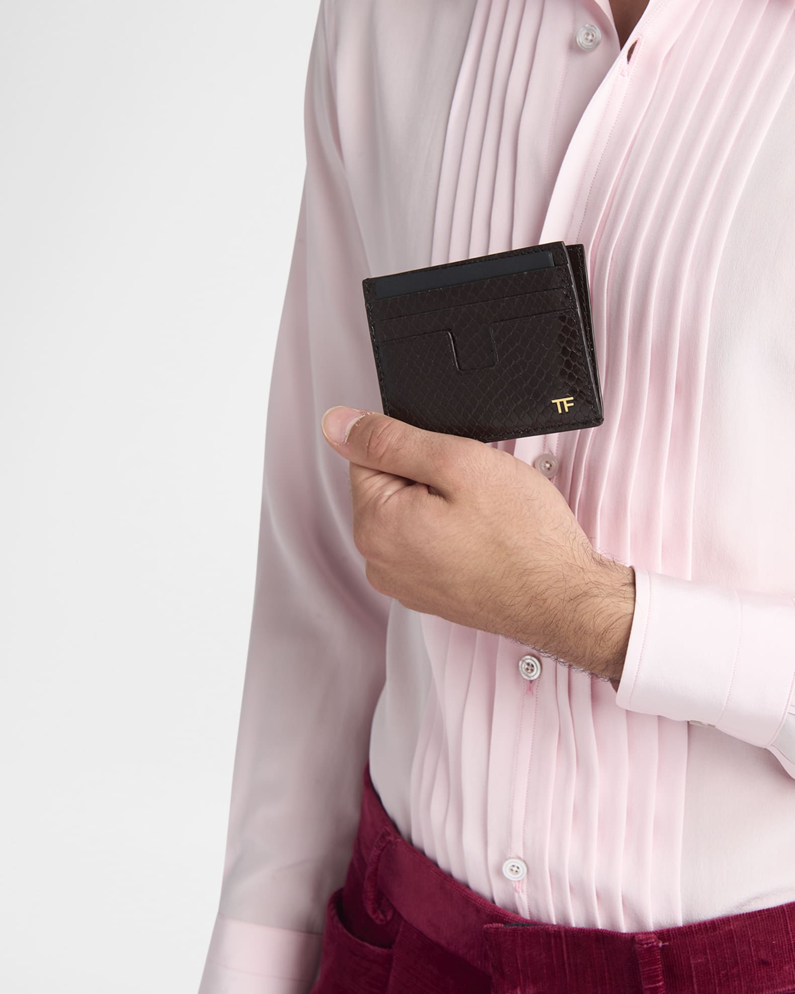 Men's T Line Python-Effect Card Holder 1