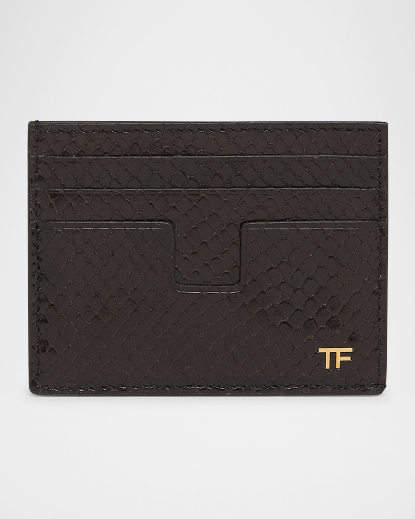 Men's T Line Python-Effect Card Holder 0