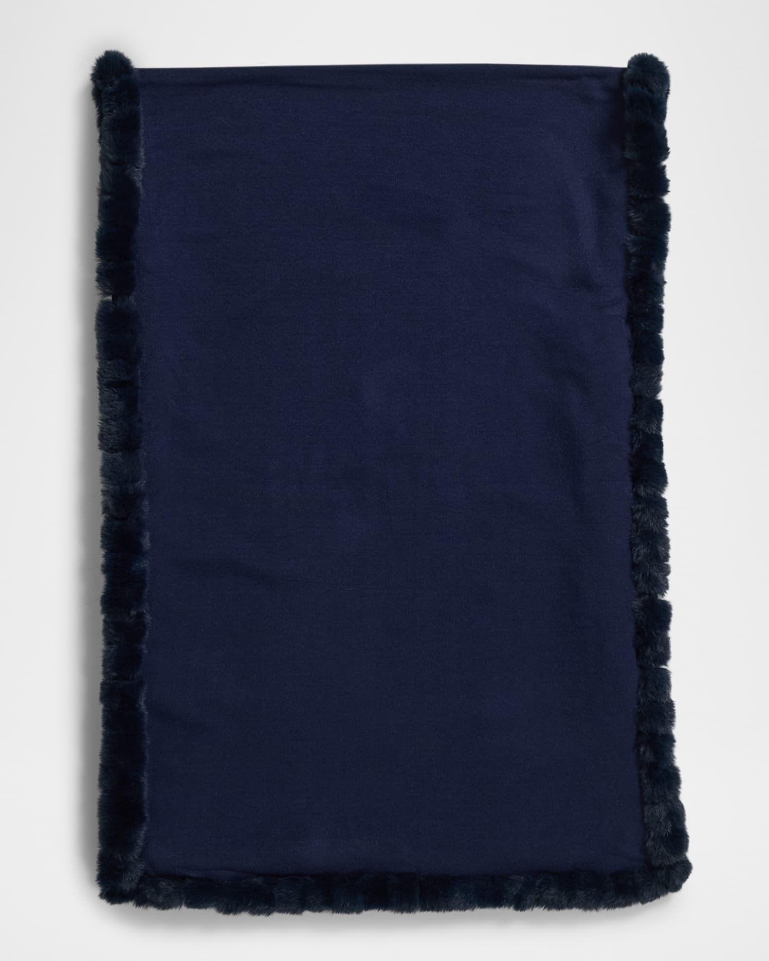 Solid Wrap with Faux Fur Trim 0