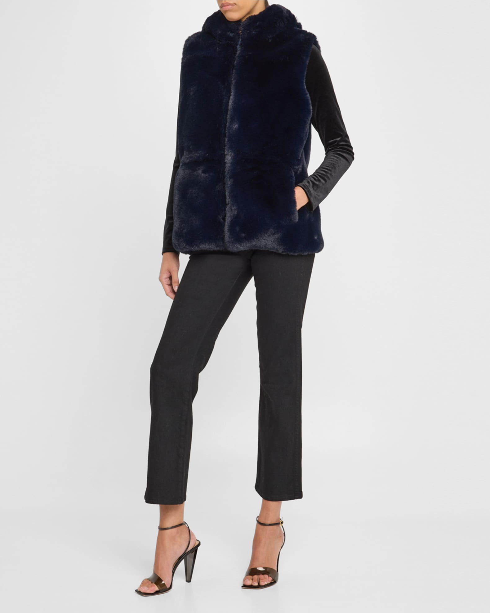 Plush Faux Fur Reversible Vest 1