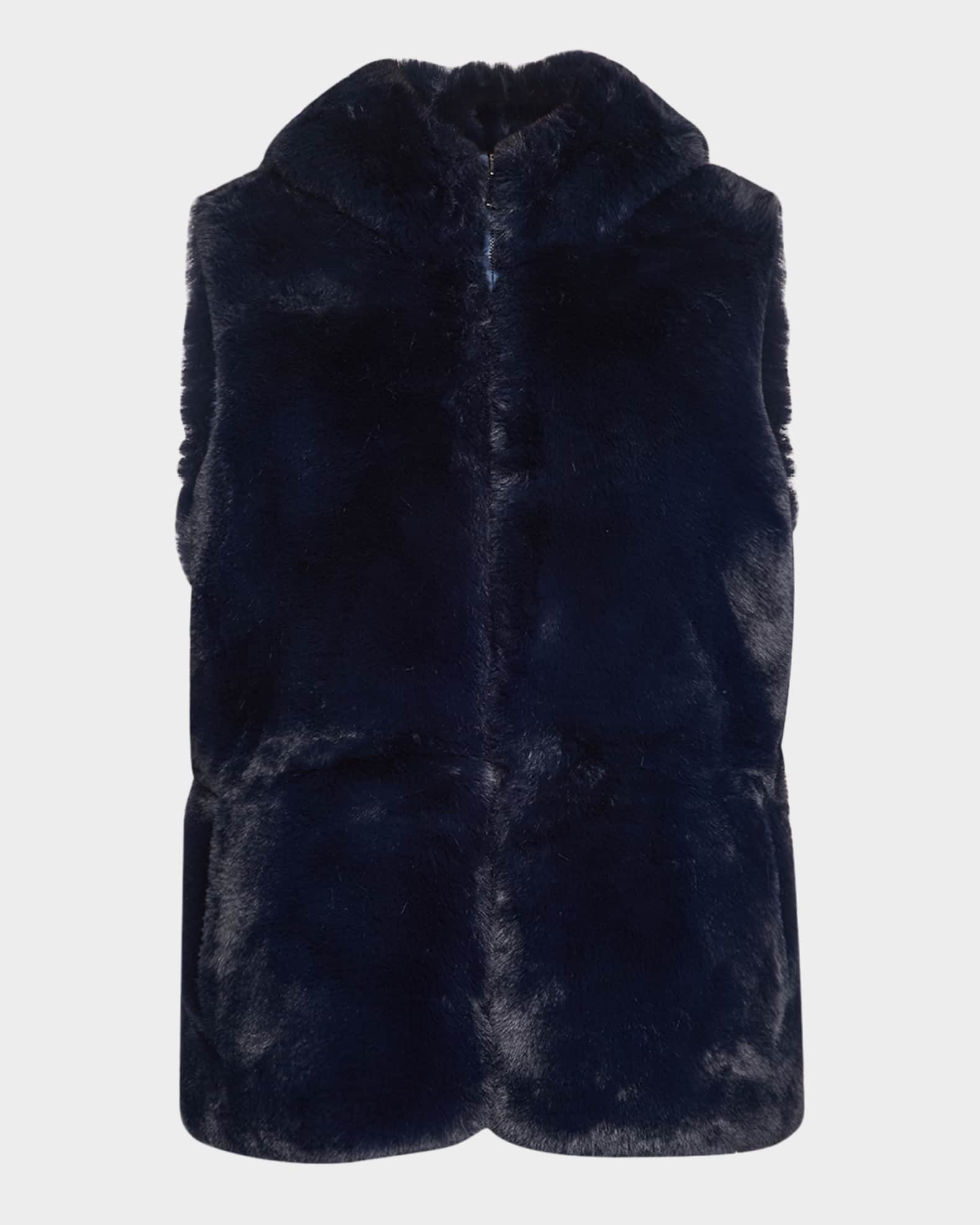 La Fiorentina Plush Faux Fur Reversible Vest Neiman Marcus