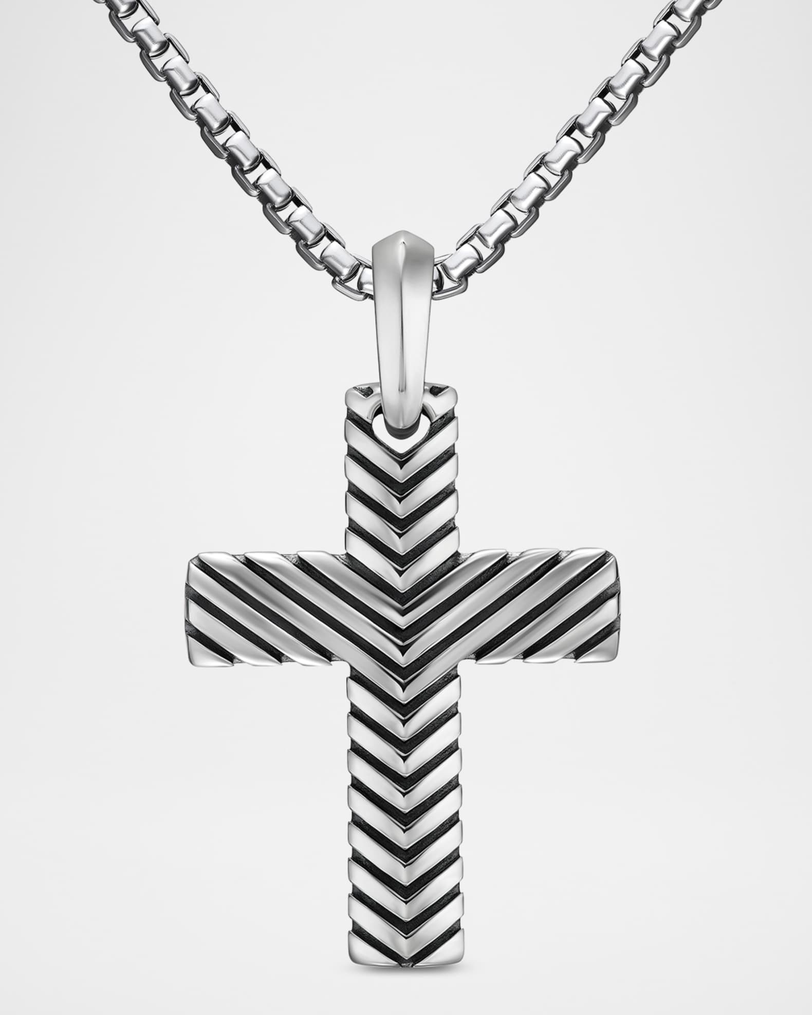 Men's Chevron Cross Enhancer in Silver, 36mm 0