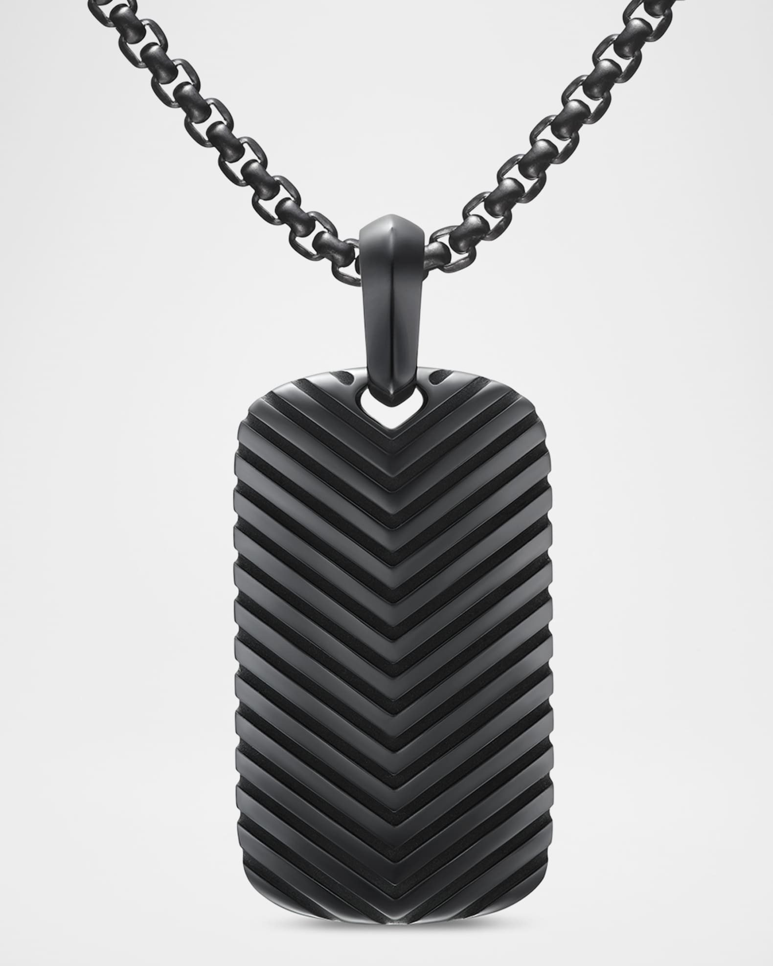 Men's Chevron Tag Enhancer in Titanium, 34mm 0