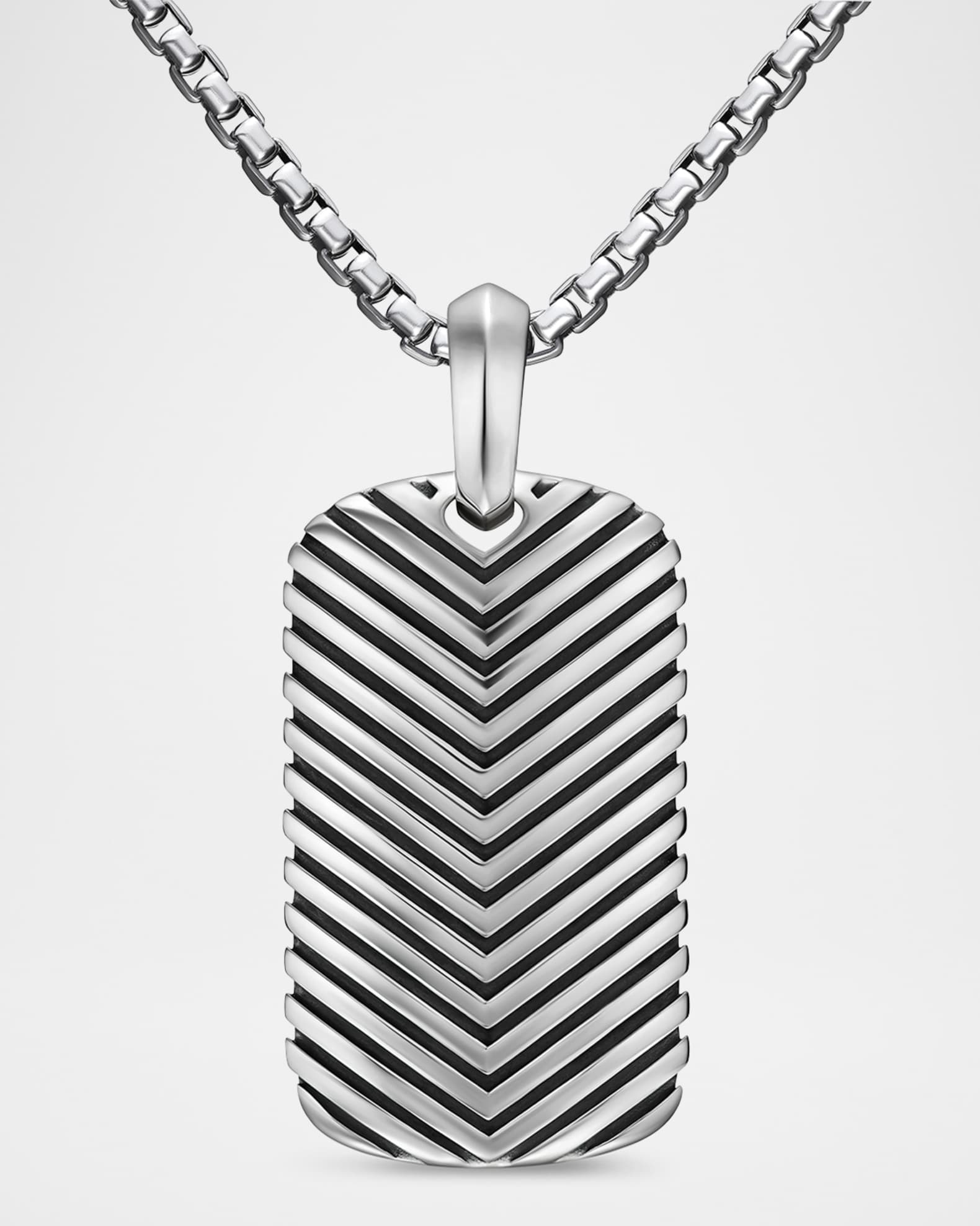 Men's Chevron Tag Enhancer in Silver, 34mm 0