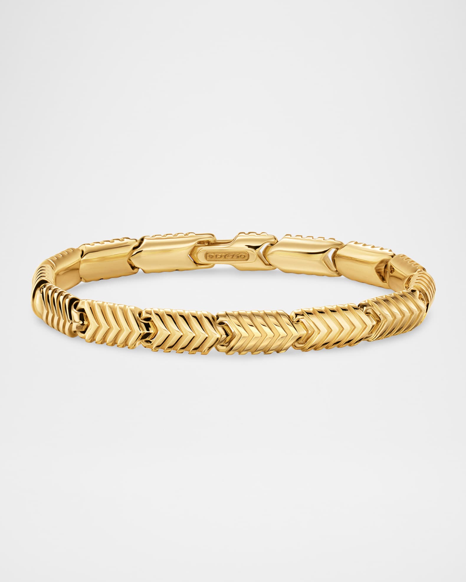 Men's Chevron Link Bracelet in 18K Gold, 7.6mm 0