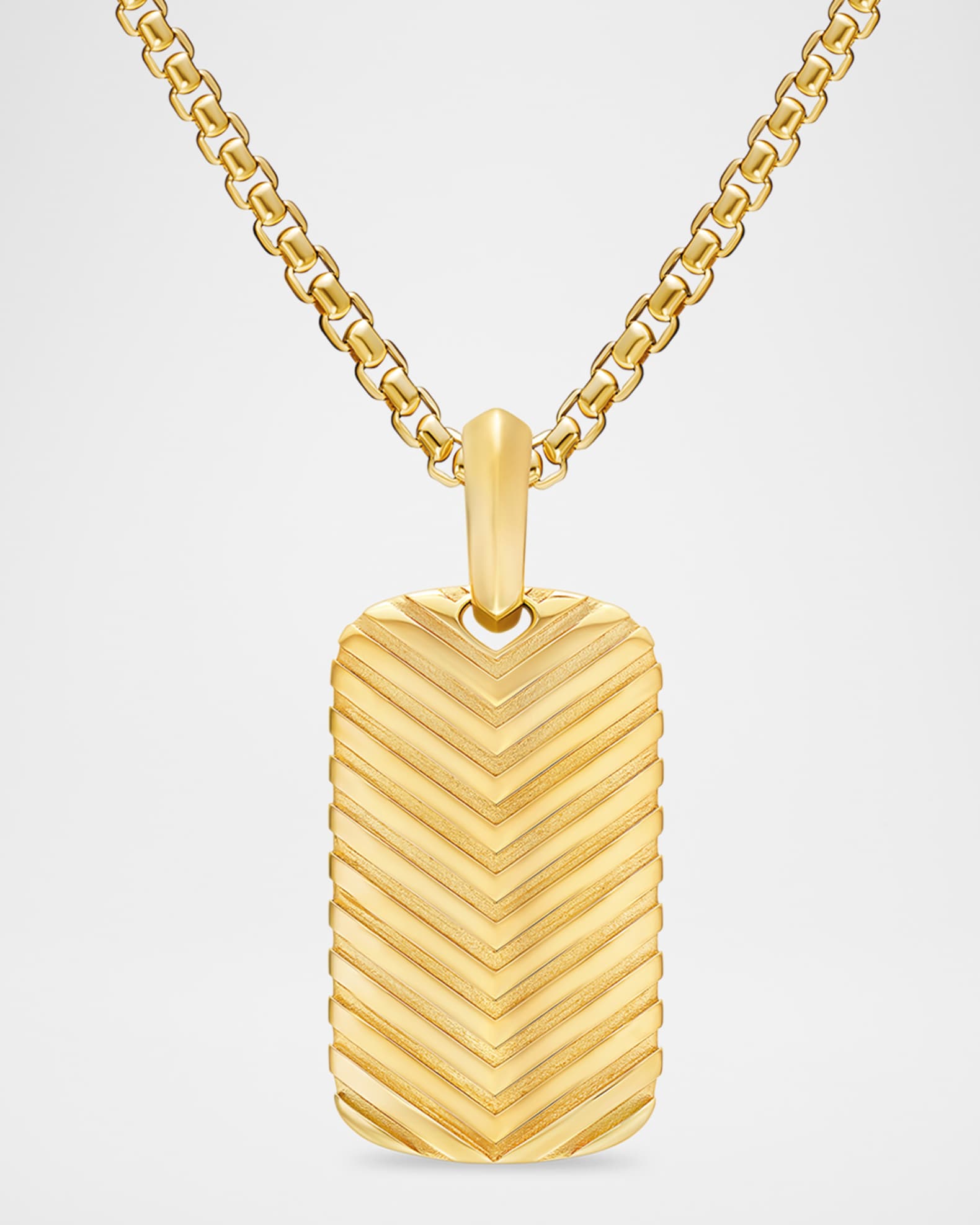 Men's Chevron Tag Enhancer in 18K Gold, 27mm 0