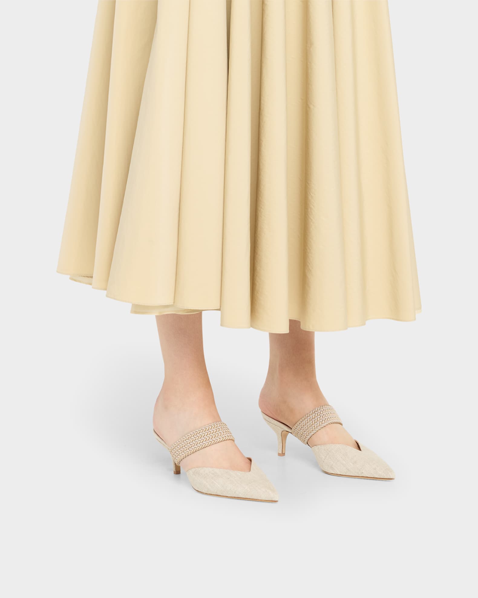 Maisie Linen Strap Mules 1