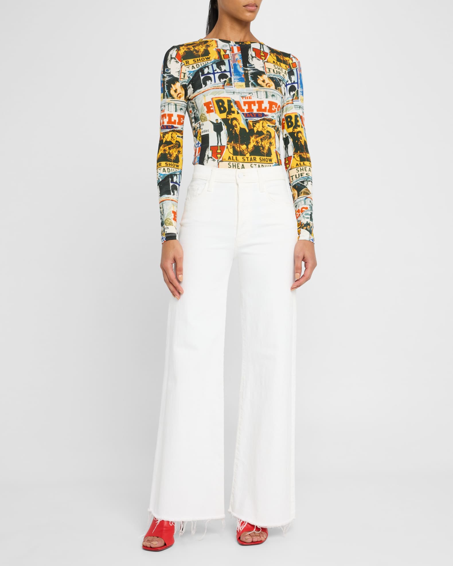 x The Beatles Delaina Long-Sleeve Crewneck Top 1