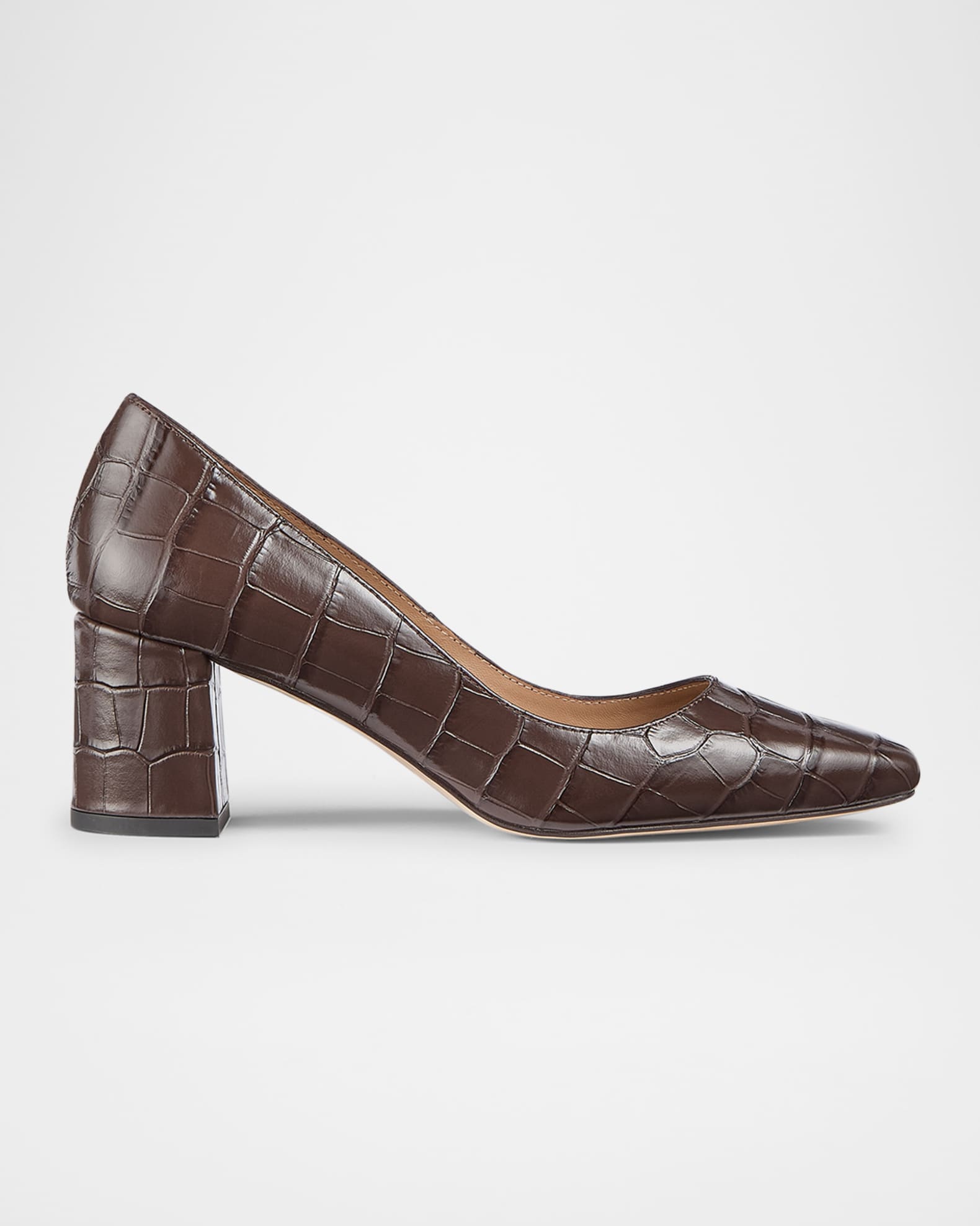 Square toe block heel pumps sales