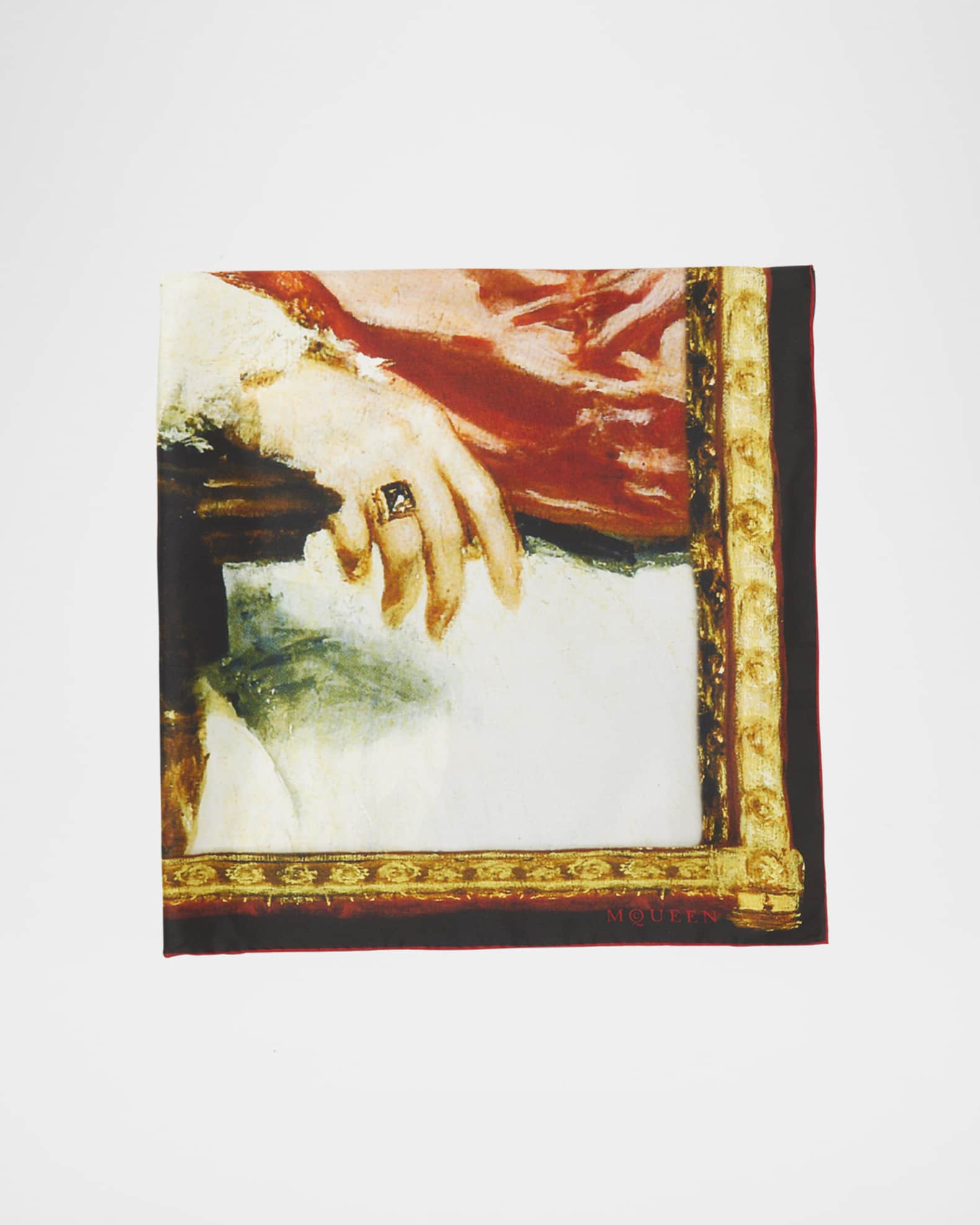 Portrait Logo-Print Silk Scarf 0