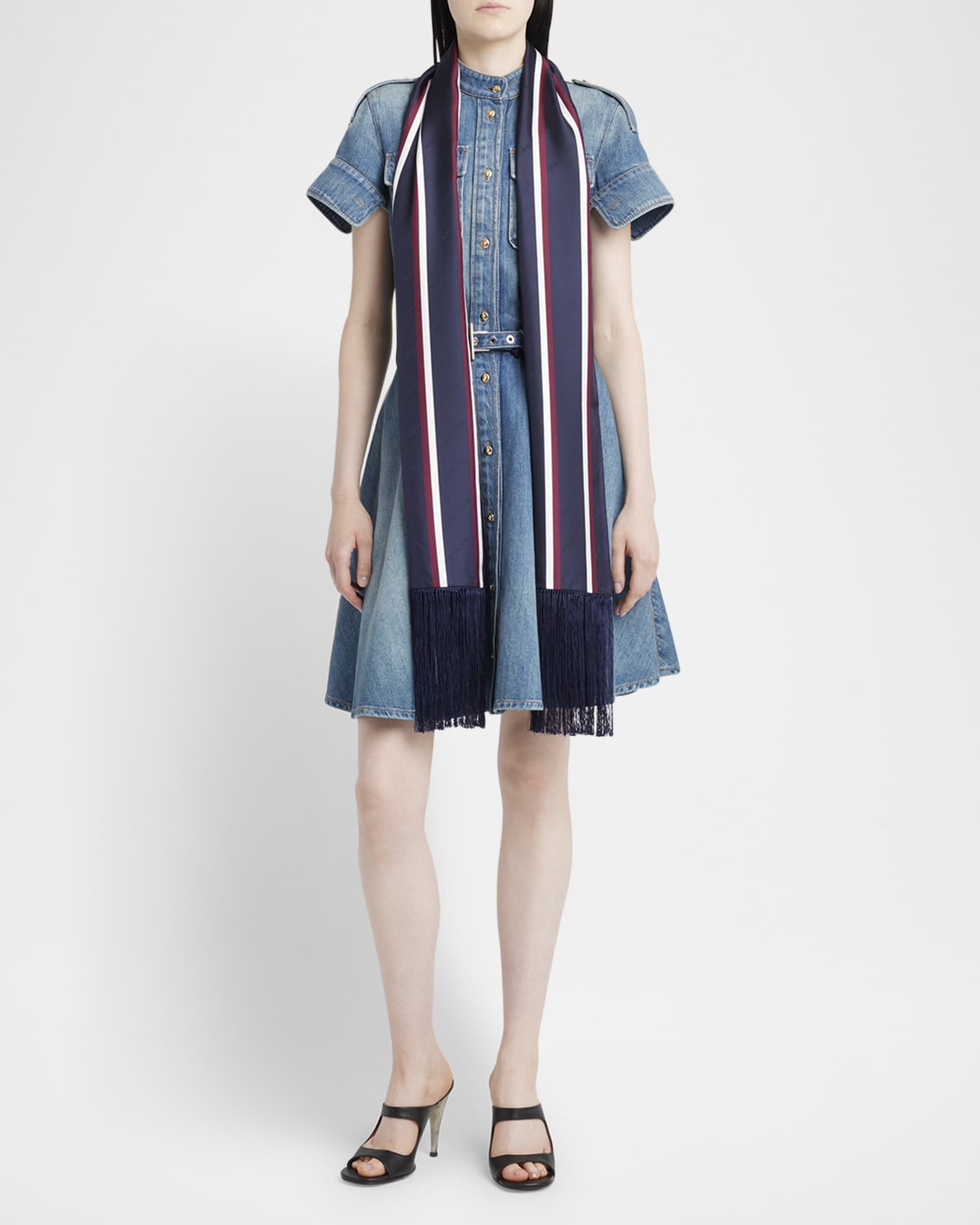 Twill Collegiate-Inspired Silk Scarf 1