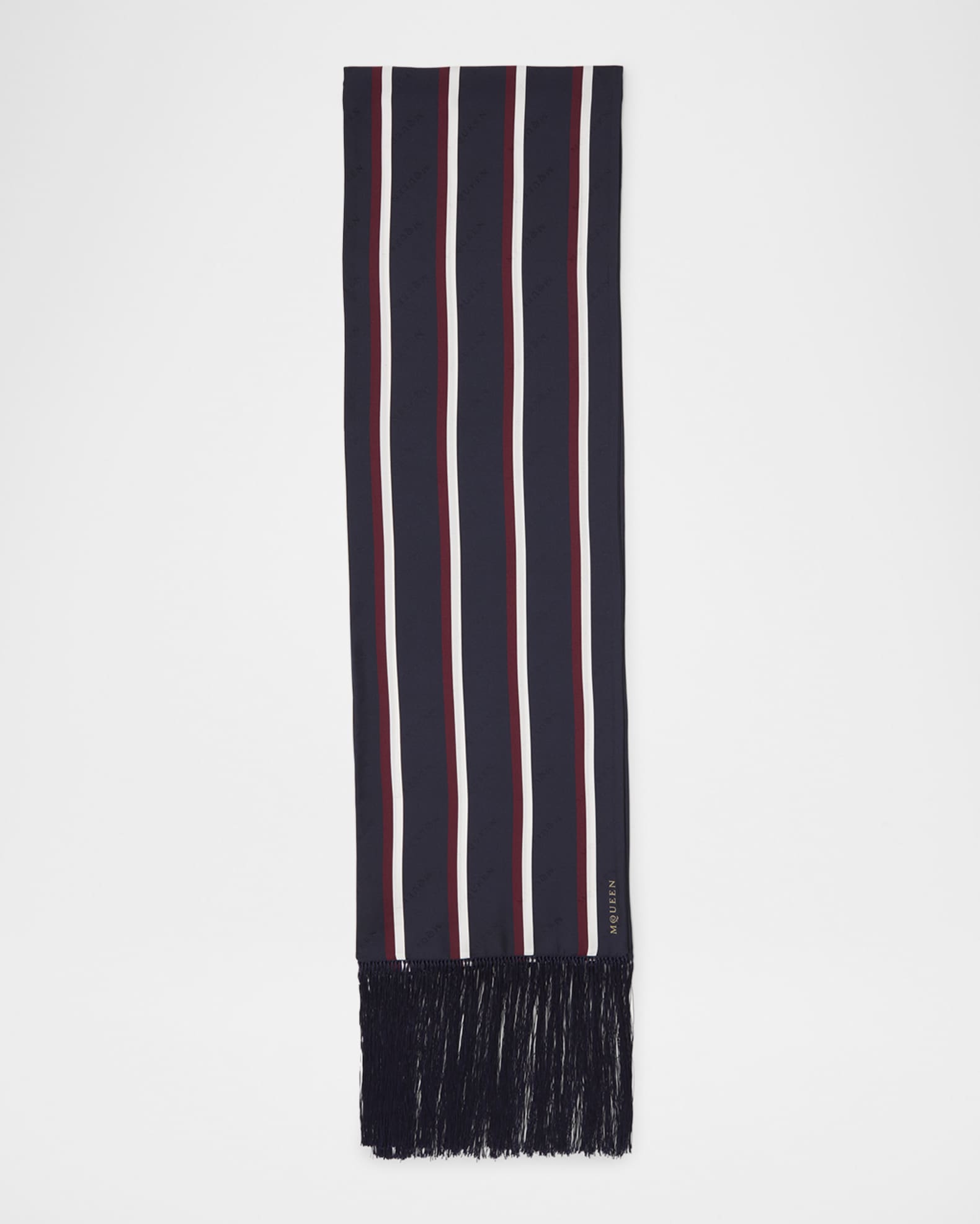 Twill Collegiate-Inspired Silk Scarf 0
