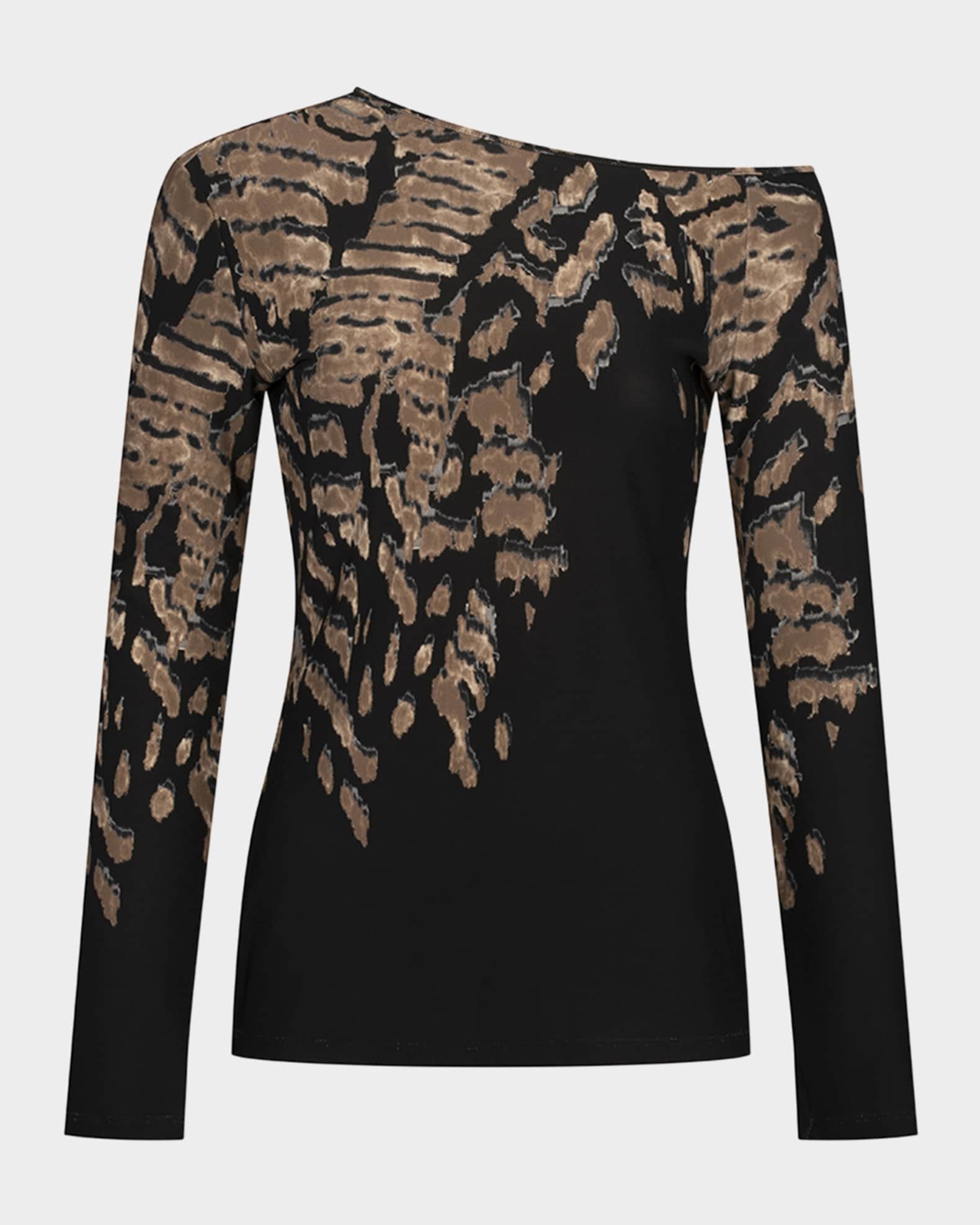 Sabra Tie-Dye Off-Shoulder Long-Sleeve Blouse 0