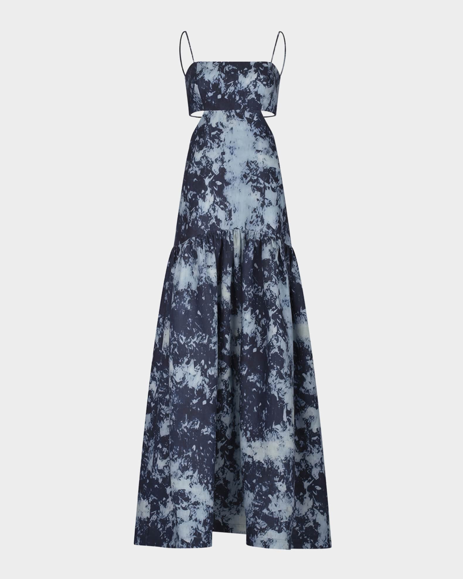 Shannon Tie-Dye Drop-Waist Backless Maxi Dress 0
