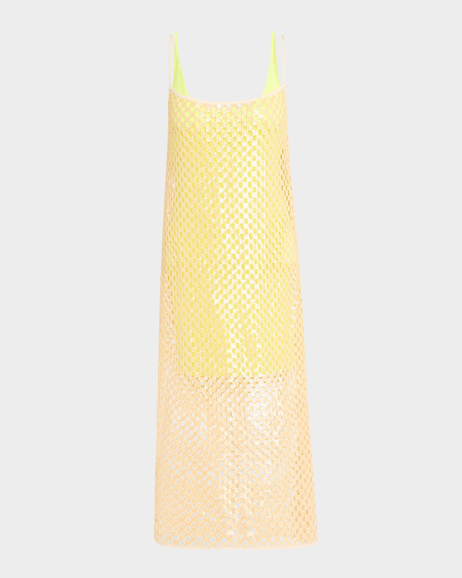 Victoire Sequined Checker Crochet Knit Midi Dress 0