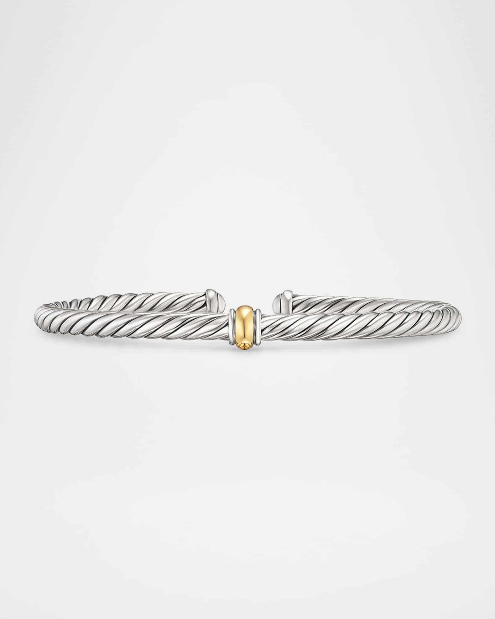 Cable Flex Center Station Bracelet in Silver and 14K Gold, 4mm 0
