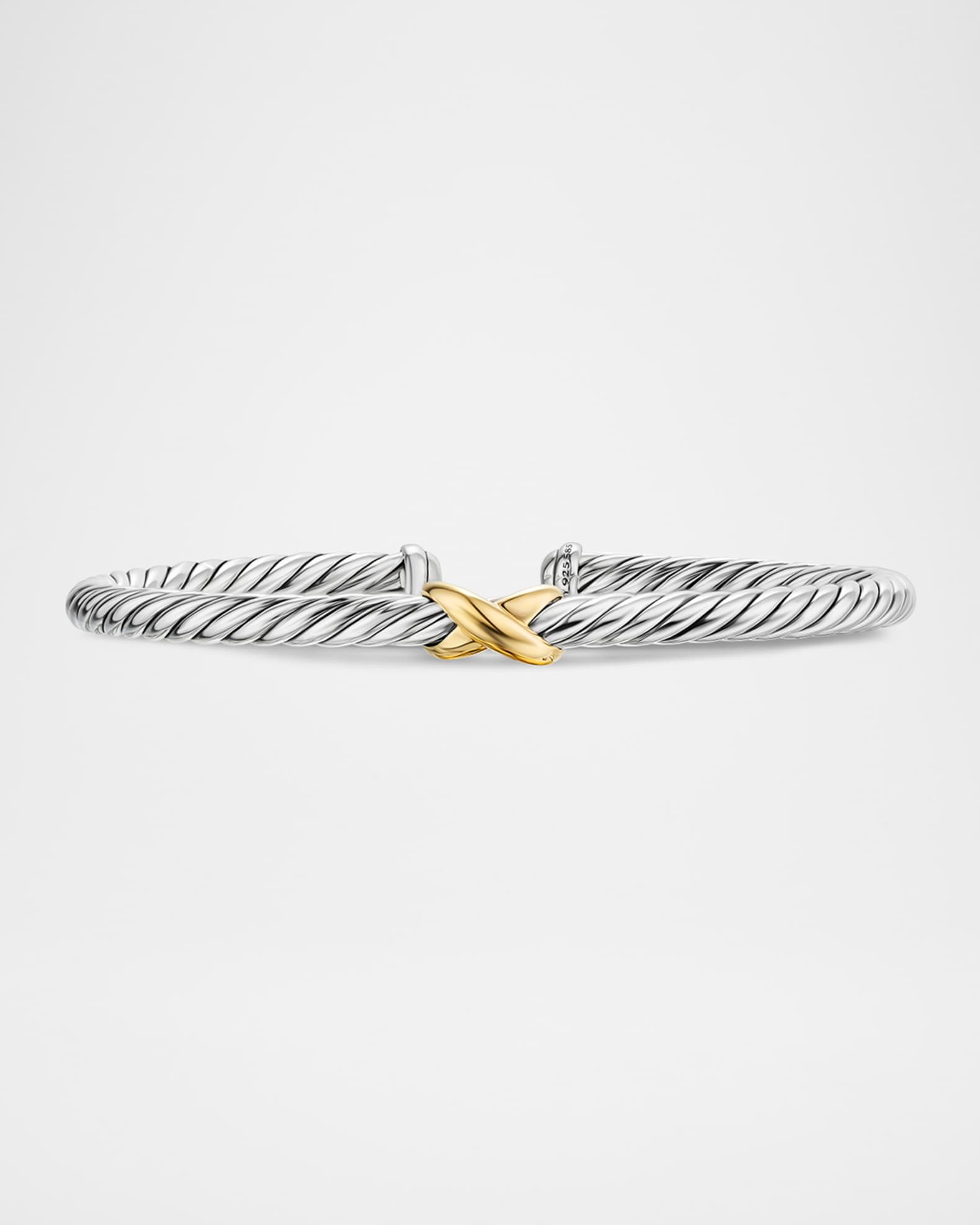 Cable Flex Center Station X Bracelet in Silver and 14K Gold, 4mm 0