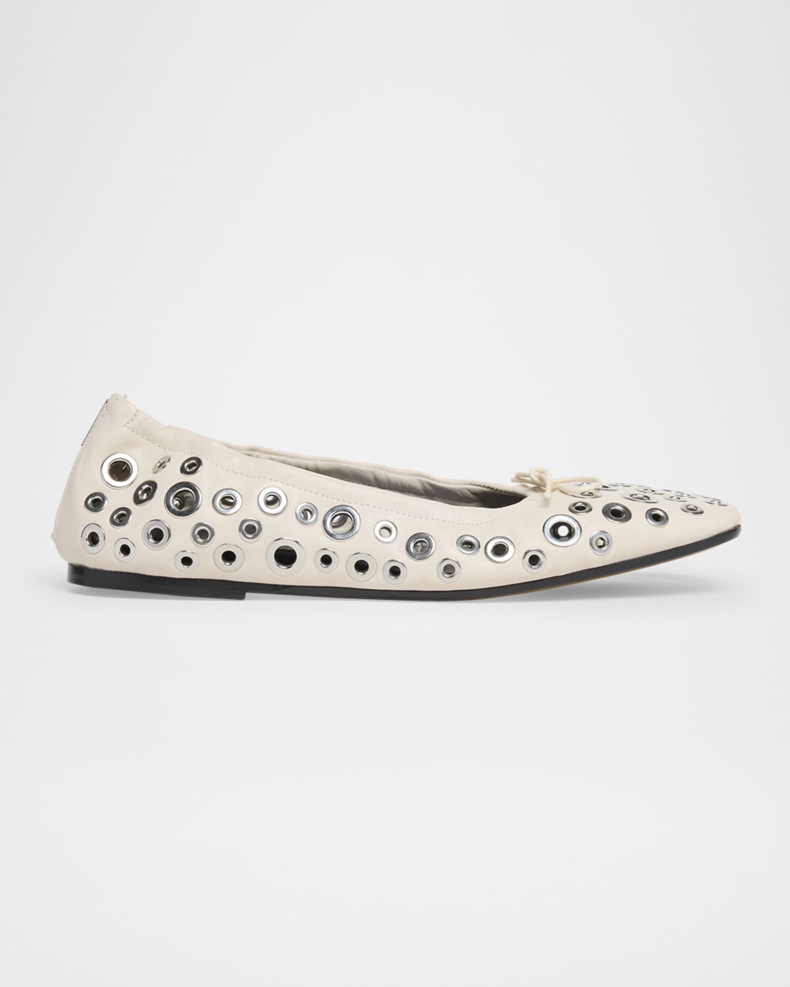 Amy Grommet Zip Leather Ballerina Flats 0