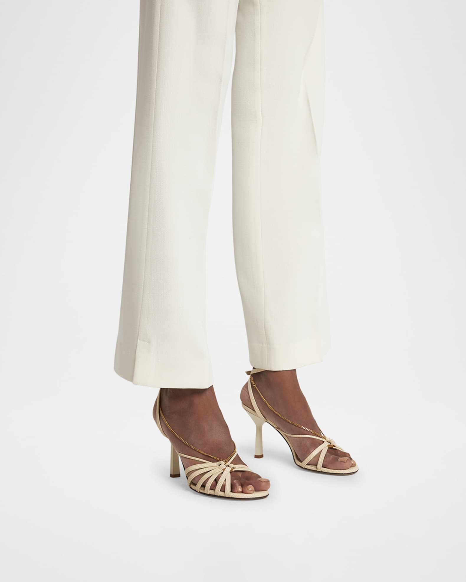 Nico Strappy Chain Python-Embossed Sandals 1