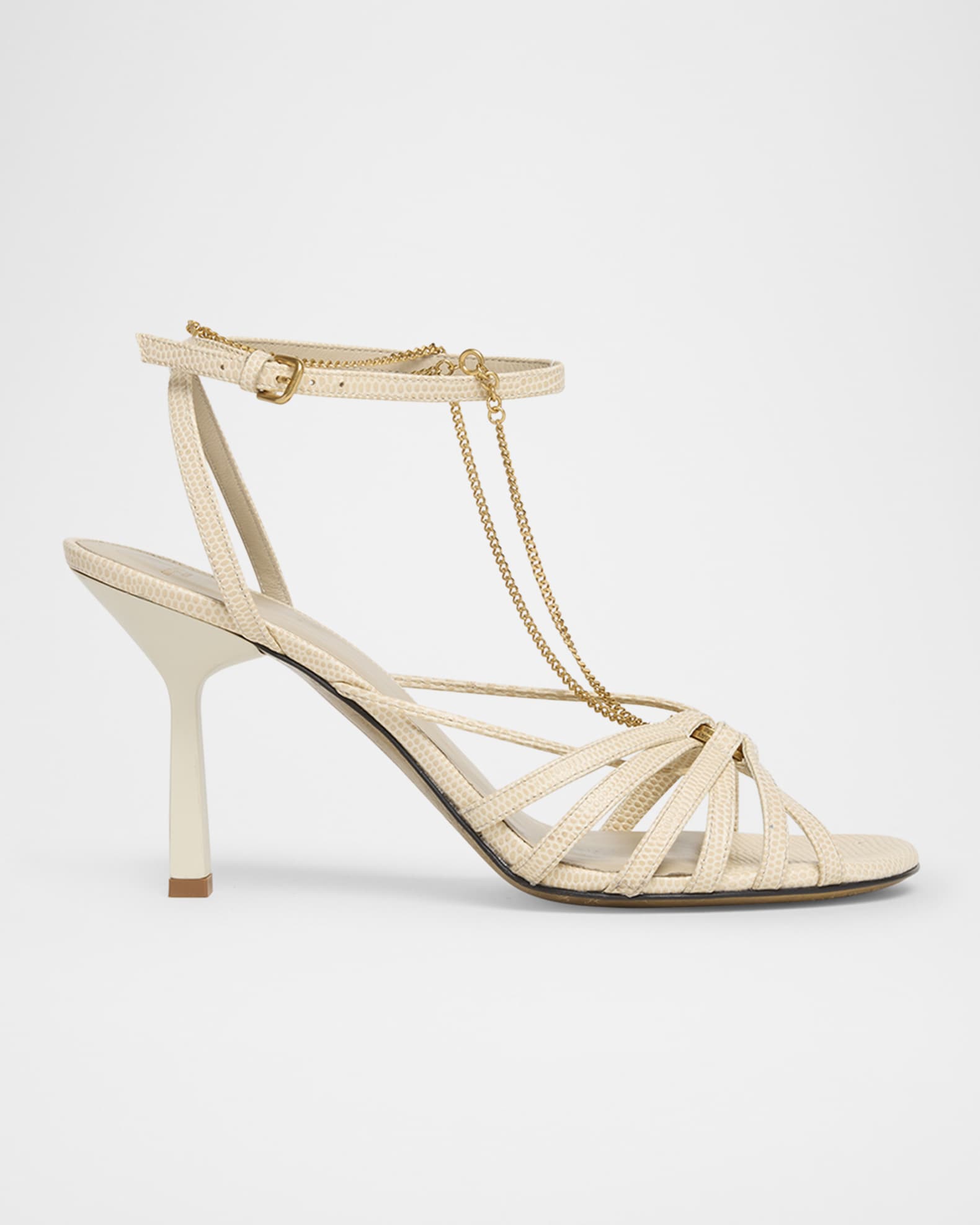 Nico Strappy Chain Python-Embossed Sandals 0