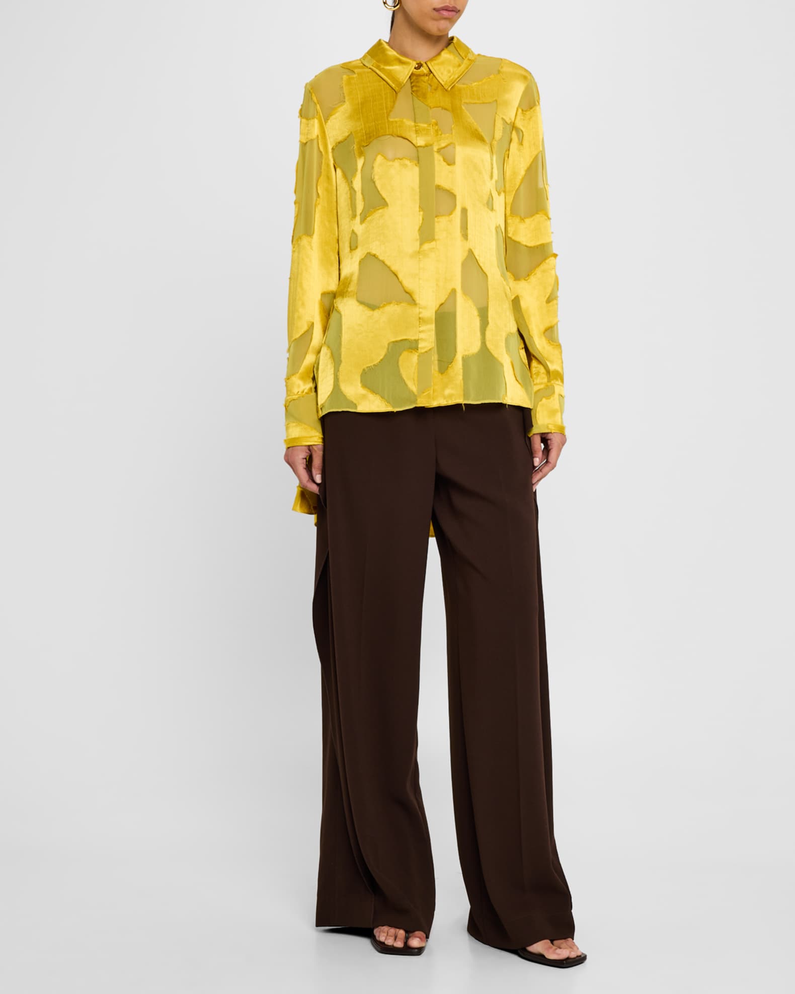 Abstract Fil Coupe Button Down Shirt 1