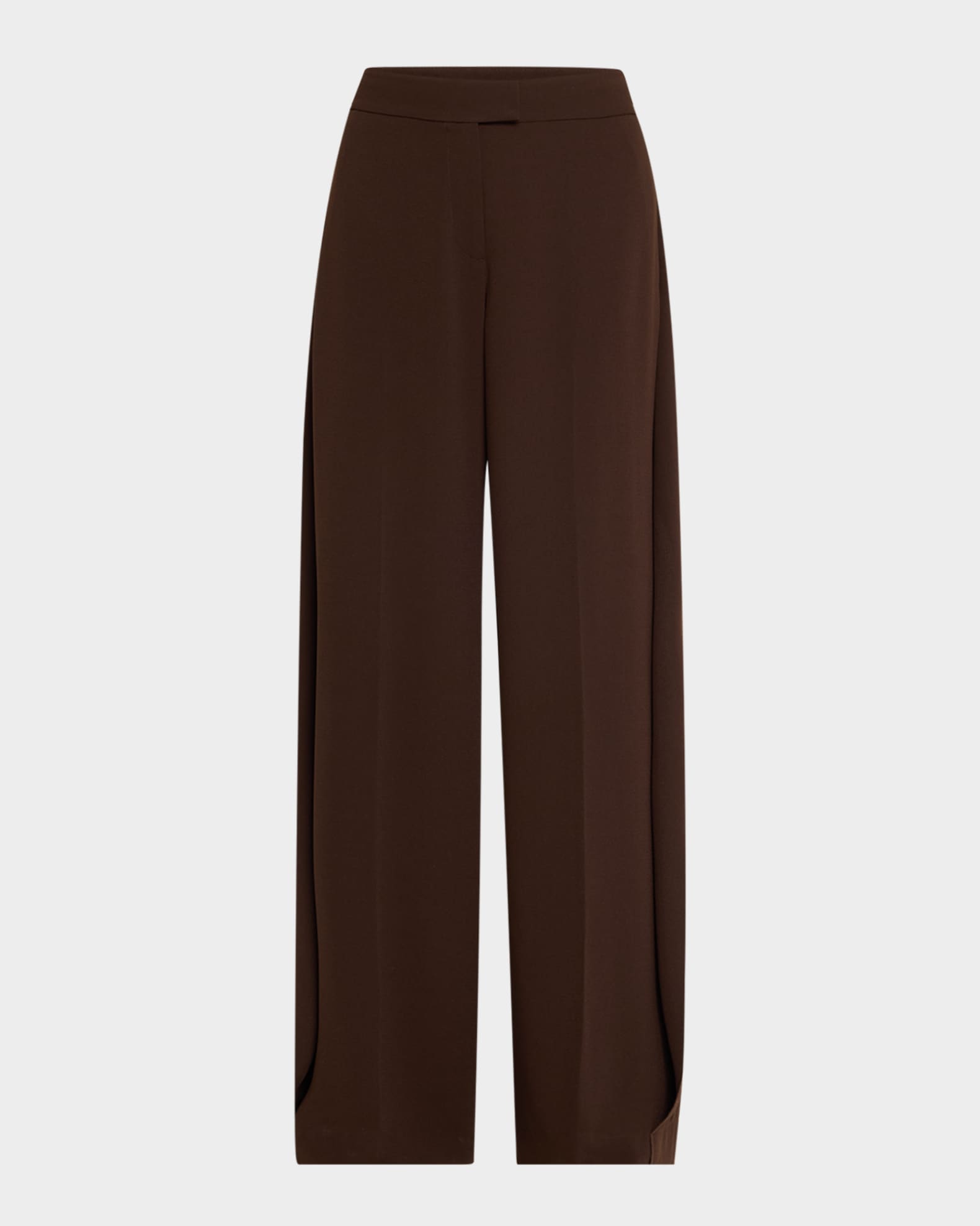 Wide Leg Crepe Pants With Side Extens 0