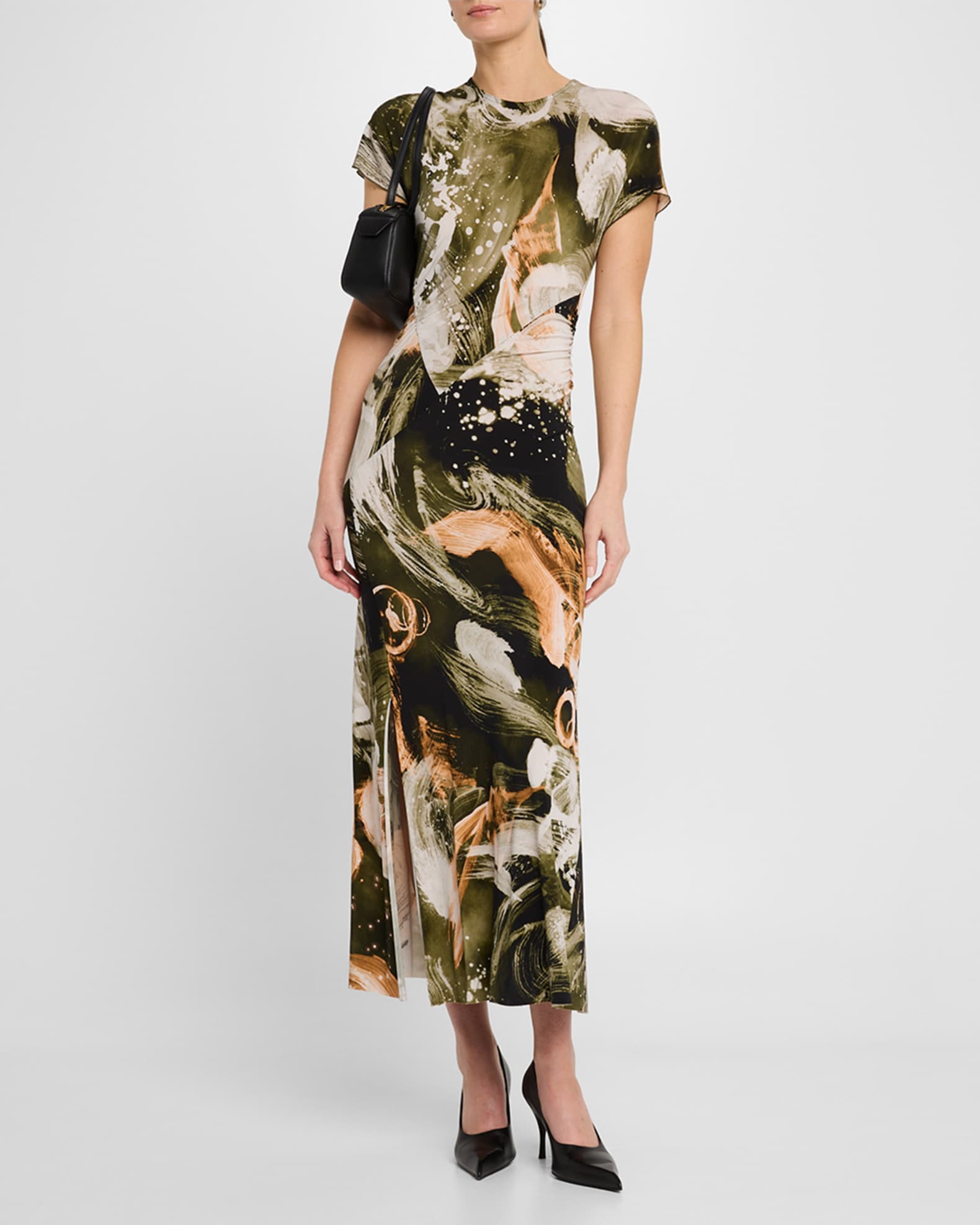 Brushstroke Print Jersey Dress 1