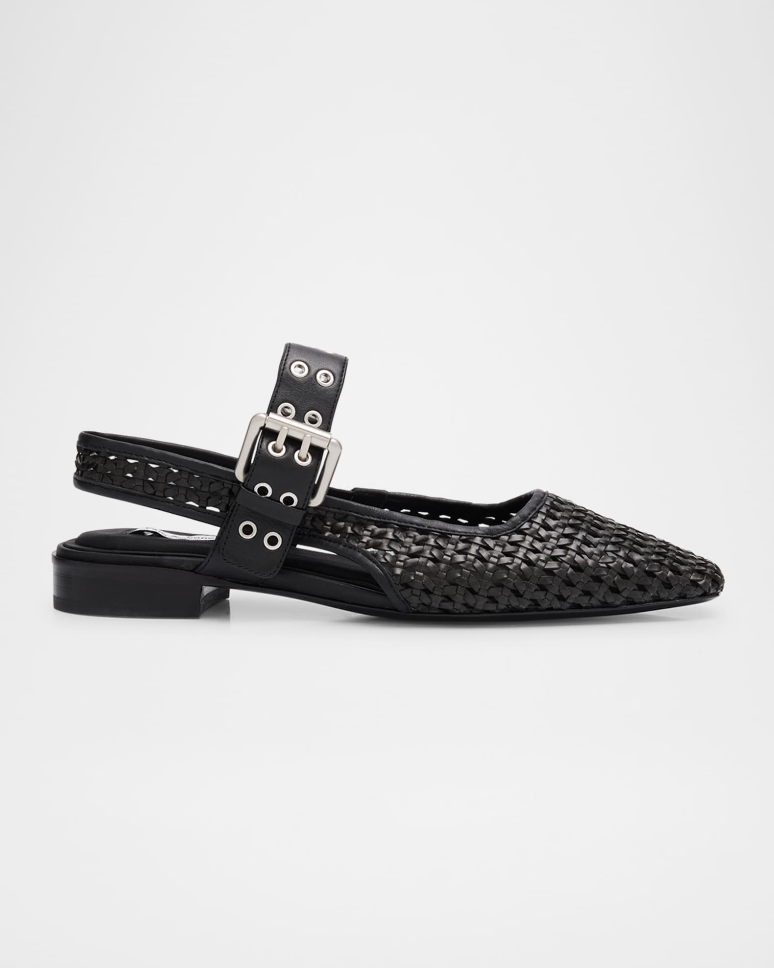 Astra Woven Buckle Slingback Ballerina Flats 0