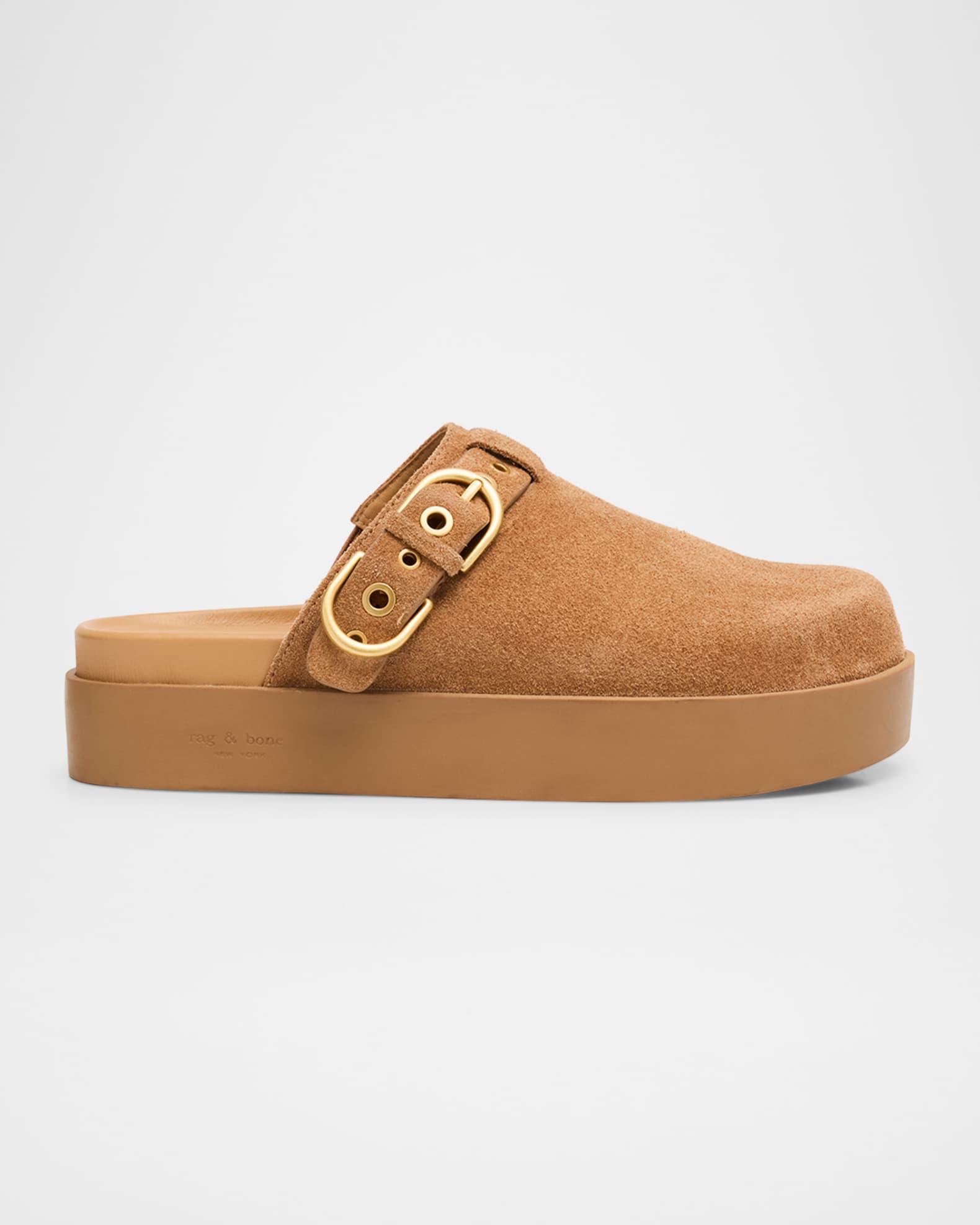 Geo Suede Buckle Platform Mules 0