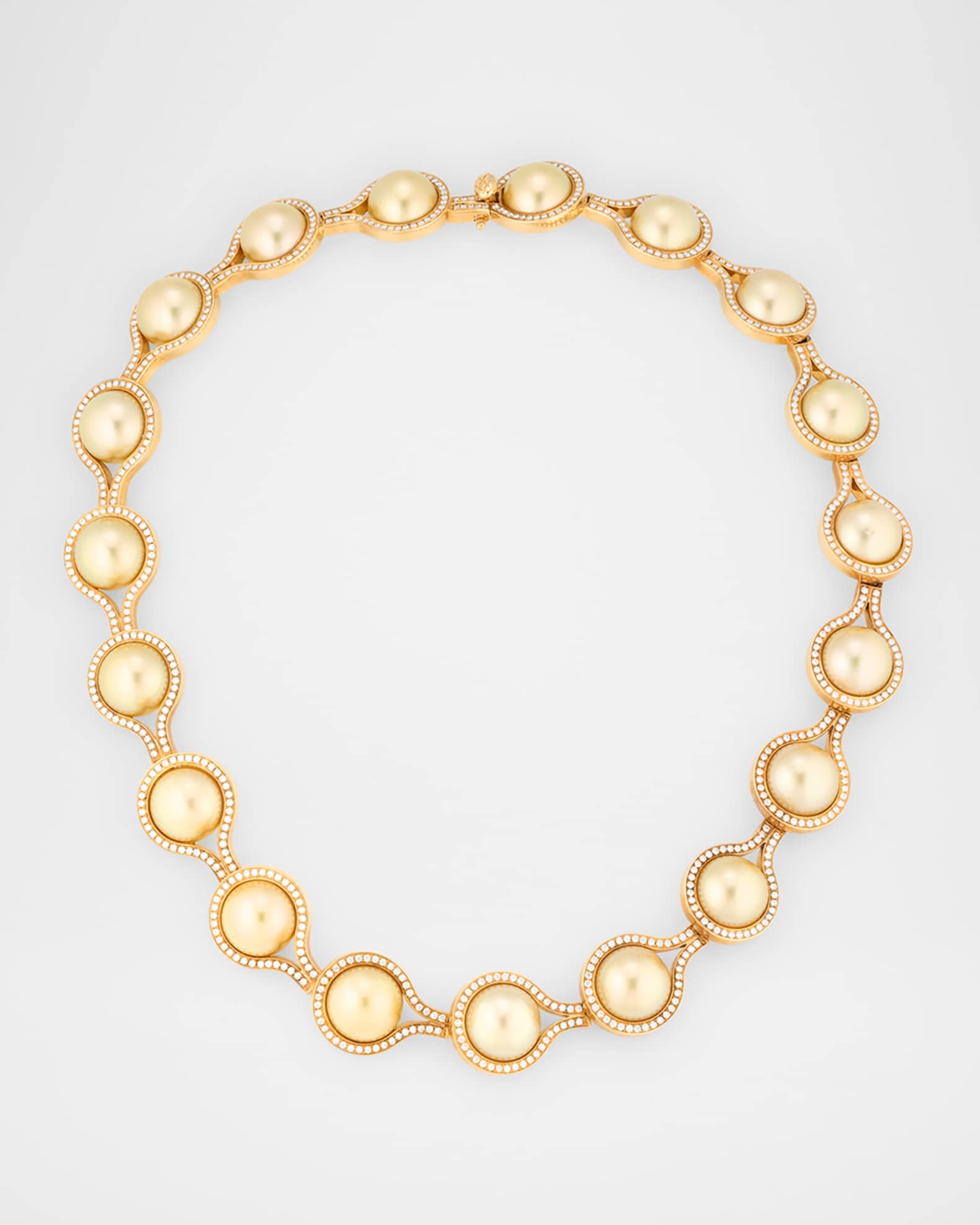 Kobe 18K Yellow Gold South Sea Pearl and Diamond Necklace, 17"L 0