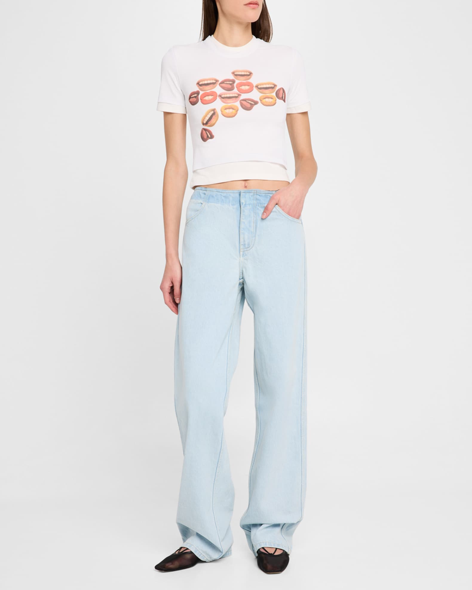 Chatter Graphic Sheer Layered T-Shirt 1