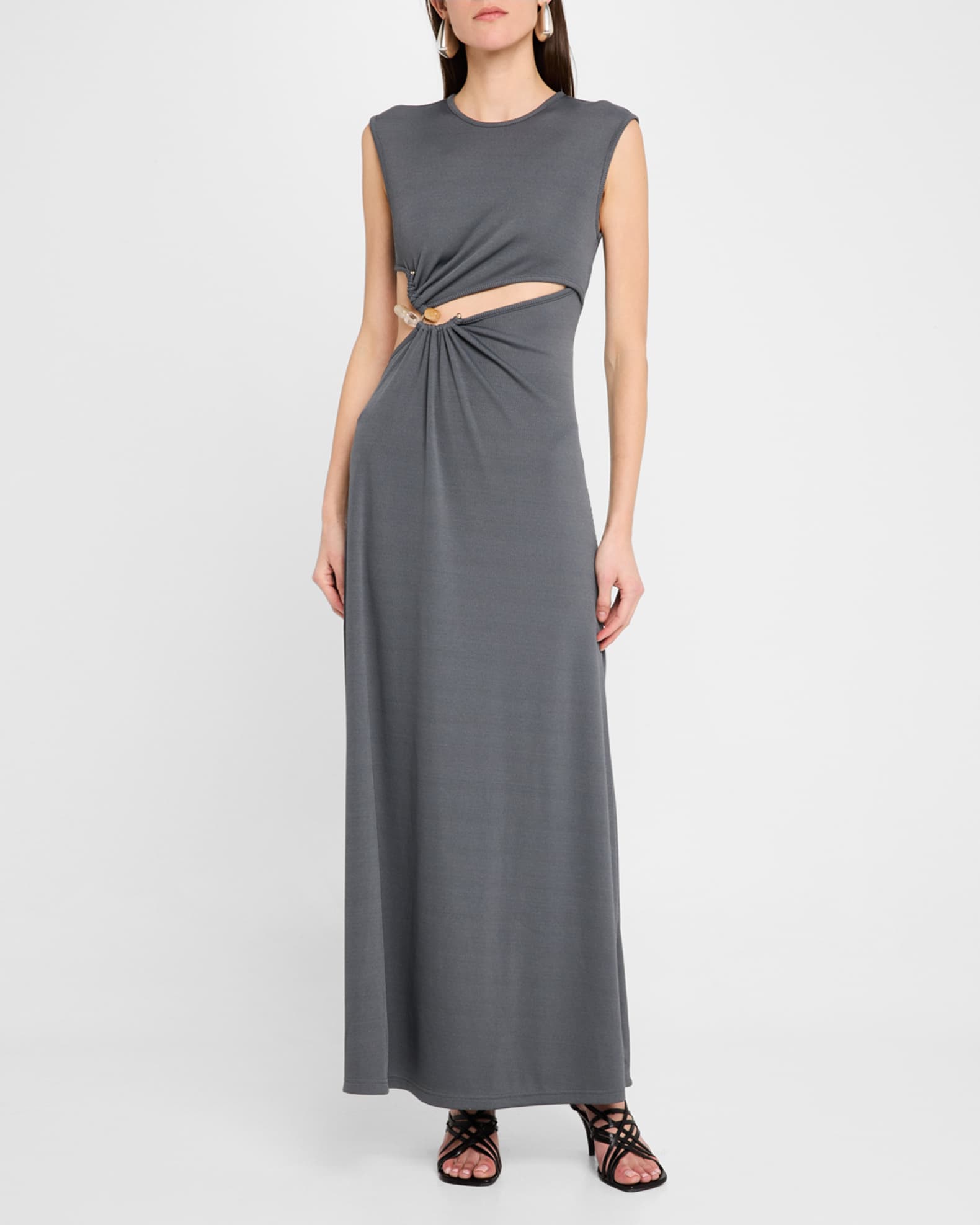 Concave Stone Cutout Maxi Tank Dress 1