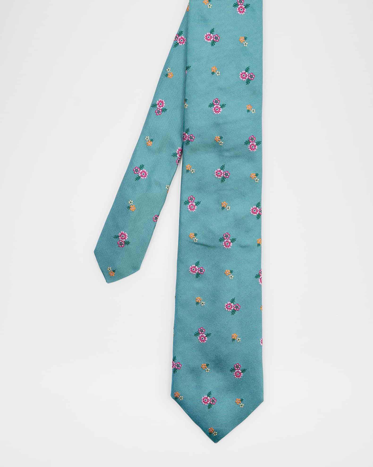 Men's Micro-Floral Silk Tie 0