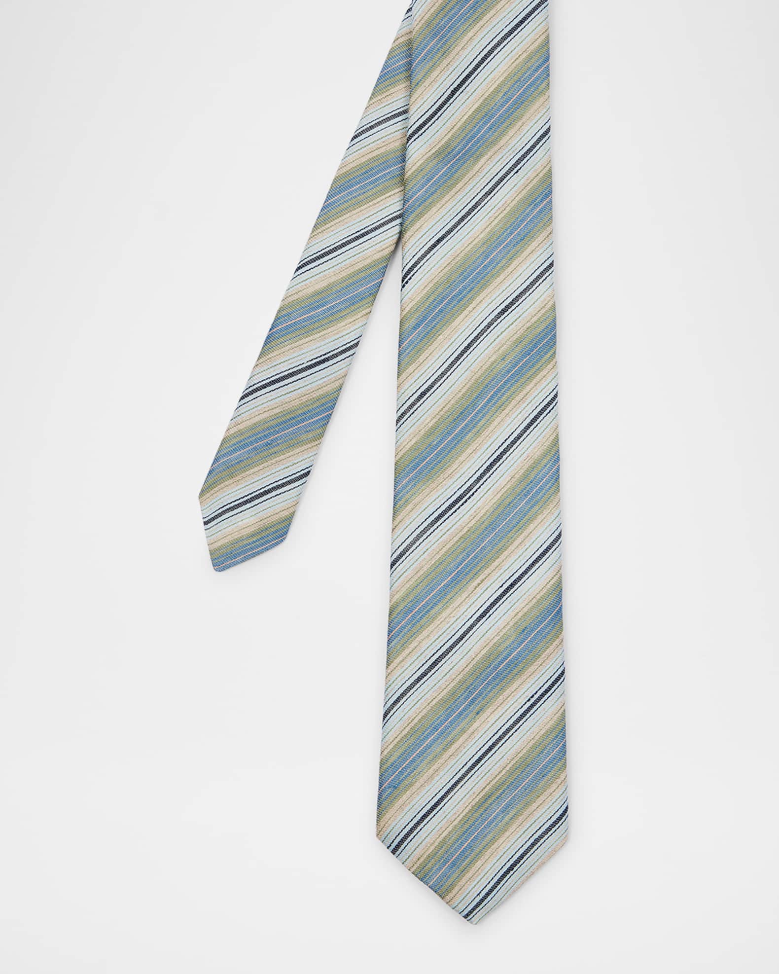 Men's Linen and Silk Pencil Stripe Tie 0