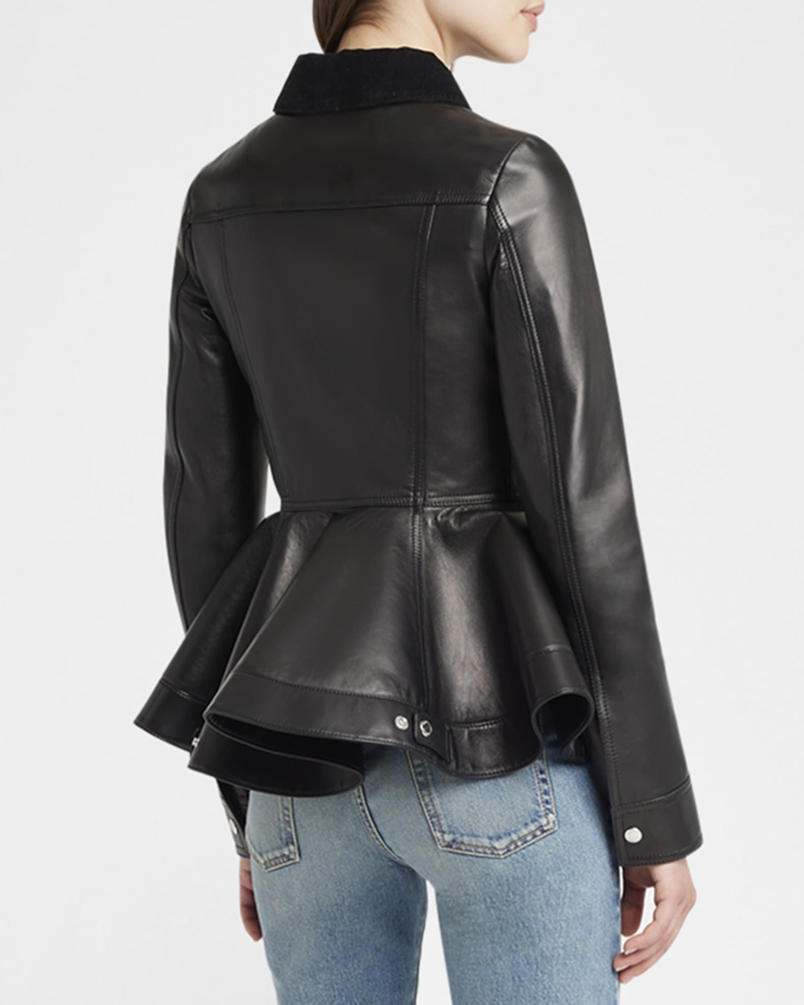 ジャケット・アウター Alumu. melton peplum button tops Denim Peplum Jacket | ALEXANDER MCQUEEN | elysewalker